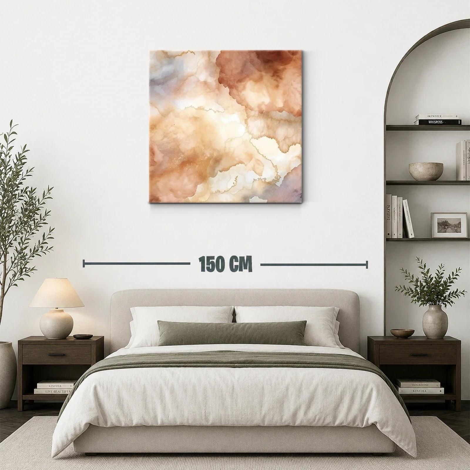 Cuadro abstracto en tonos tierra cálidos y suaves — miniatura 3