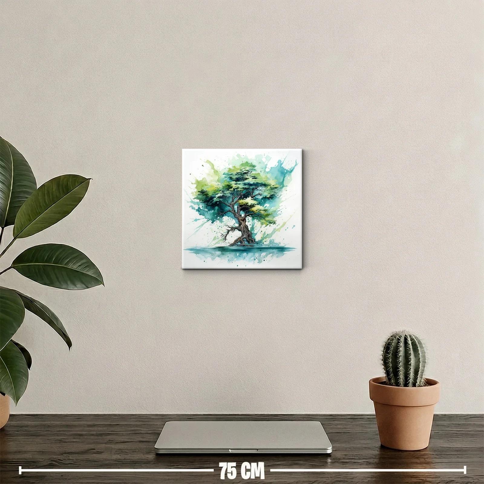 Árbol vibrante con tonos verdes y azules — miniatura 2