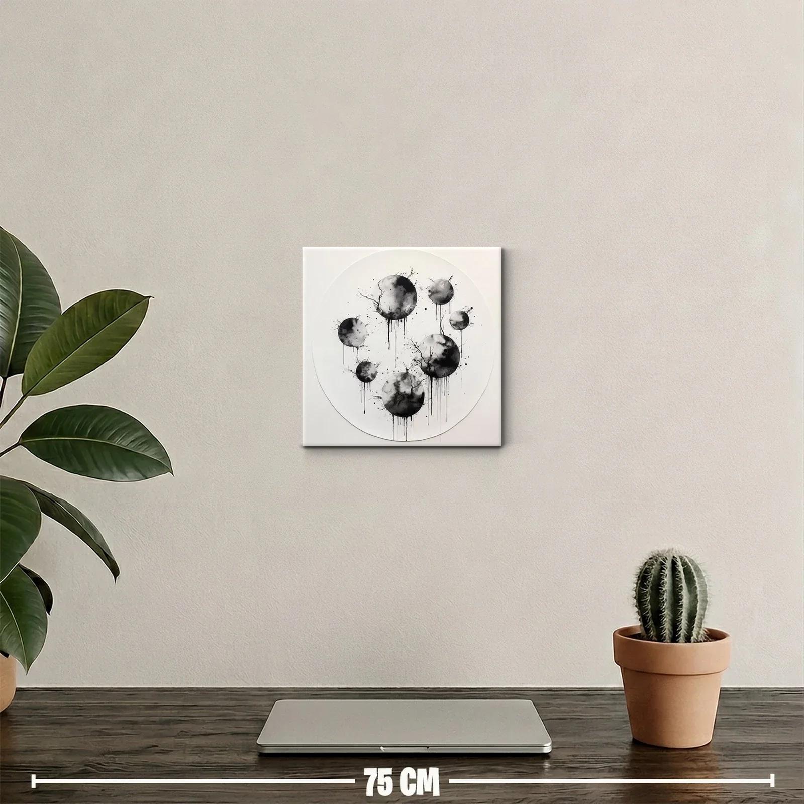 Composición de esferas en negro y gris con efecto acuarela — miniatura 2