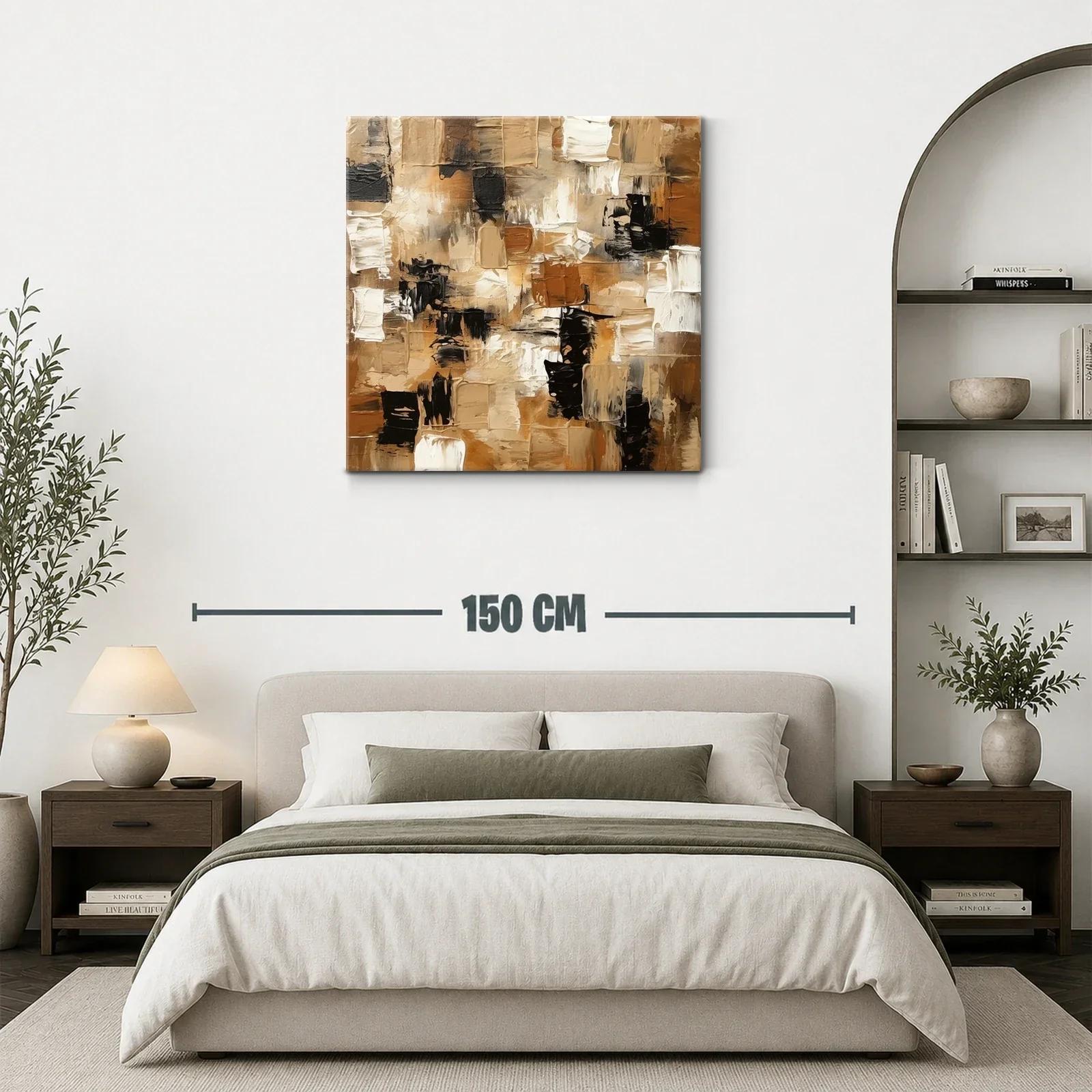 Arte abstracto en tonos tierra cálidos y contrastes neutros — miniatura 3