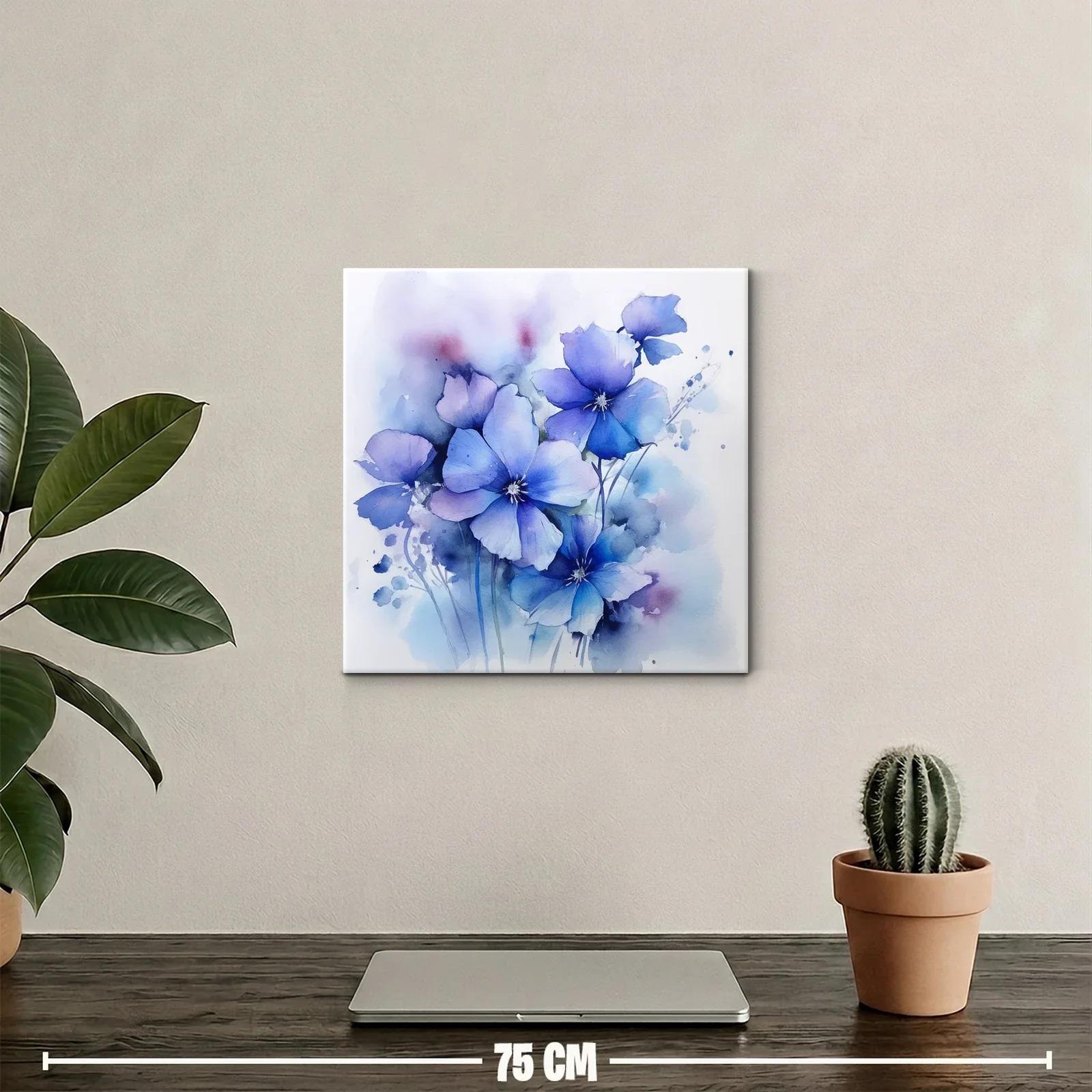 Flores azules en acuarela con tacto etéreo y delicado — miniatura 2