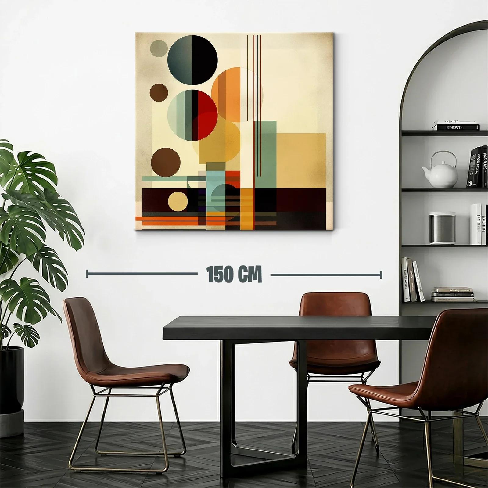 Composición geométrica abstracta con tonos cálidos y fríos — miniatura 2