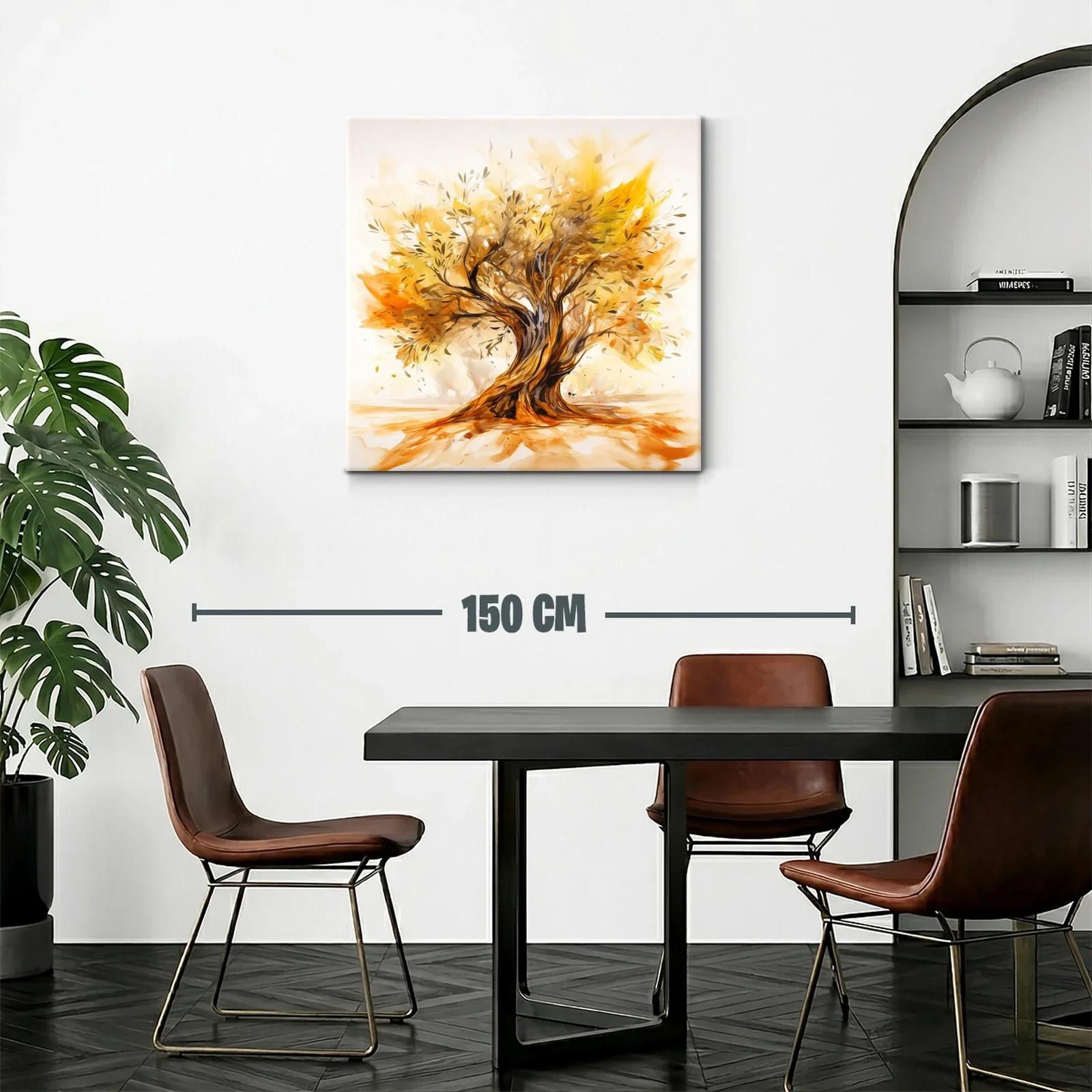 Árbol dorado con ramas entrelazadas y hojas cálidas — miniatura 2