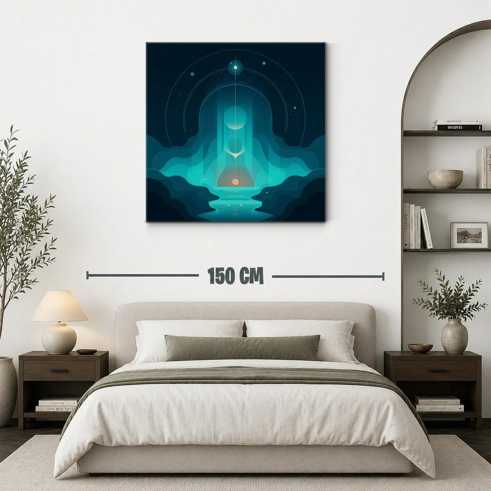 Composición abstracta cósmica en tonos azules y turquesa — miniatura 3