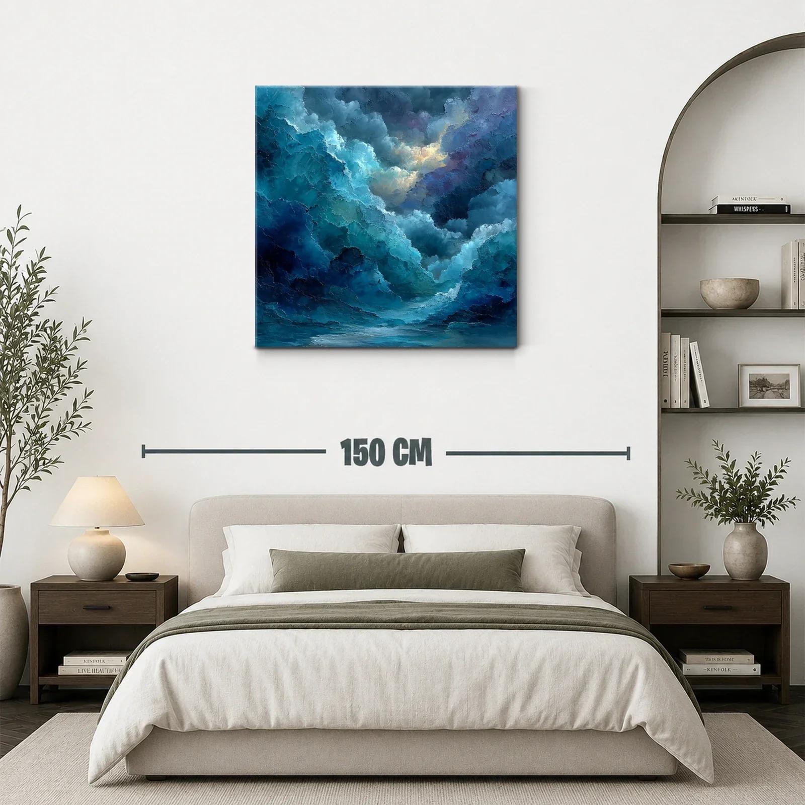 Cielo tormentoso con tonos azules y toque de luz cálida — miniatura 3