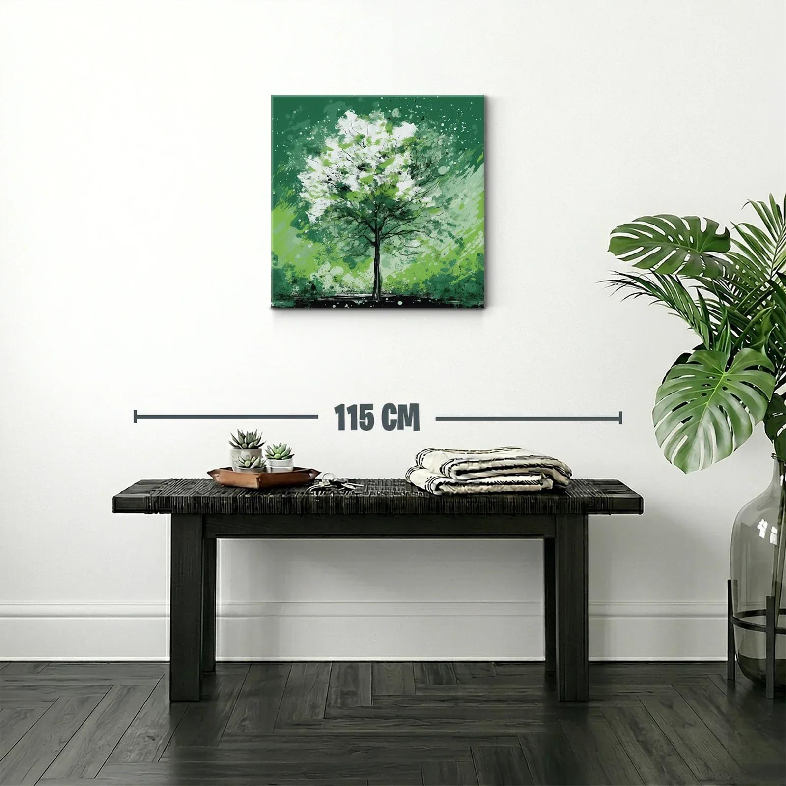 Árbol vibrante en tonos verdes y blancos — miniatura 2