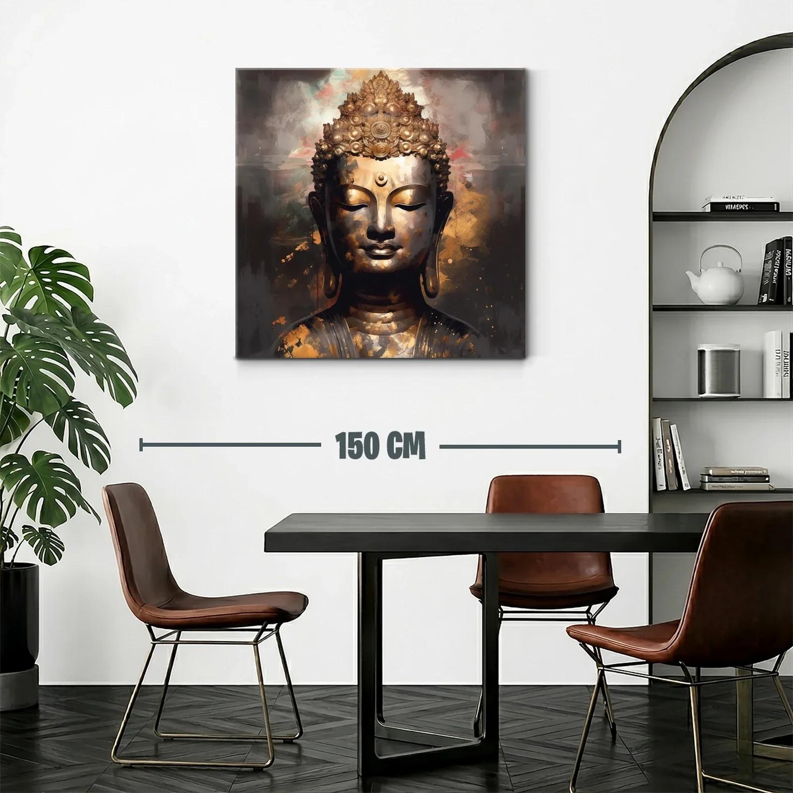 Retrato sereno de Buda con tonos dorados y ocres — miniatura 2