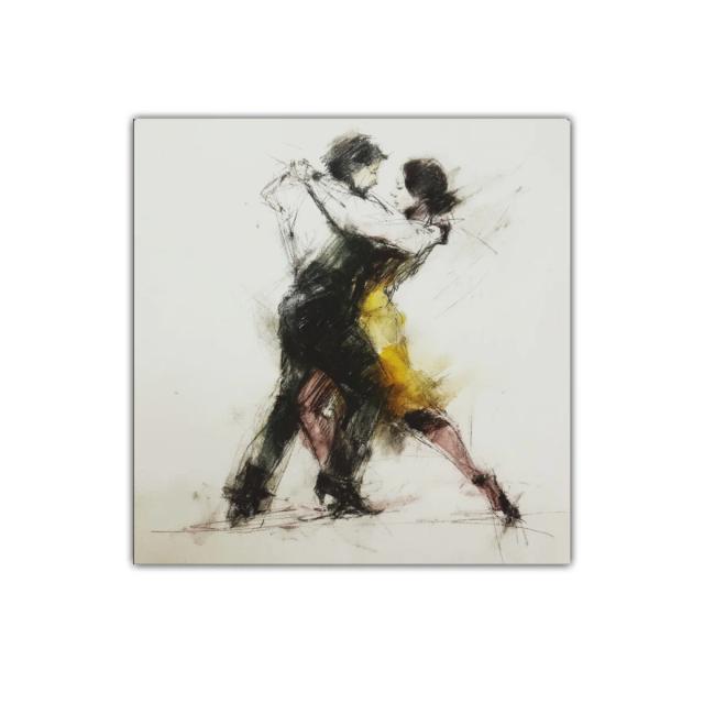 Pareja bailando tango en movimiento y pasión