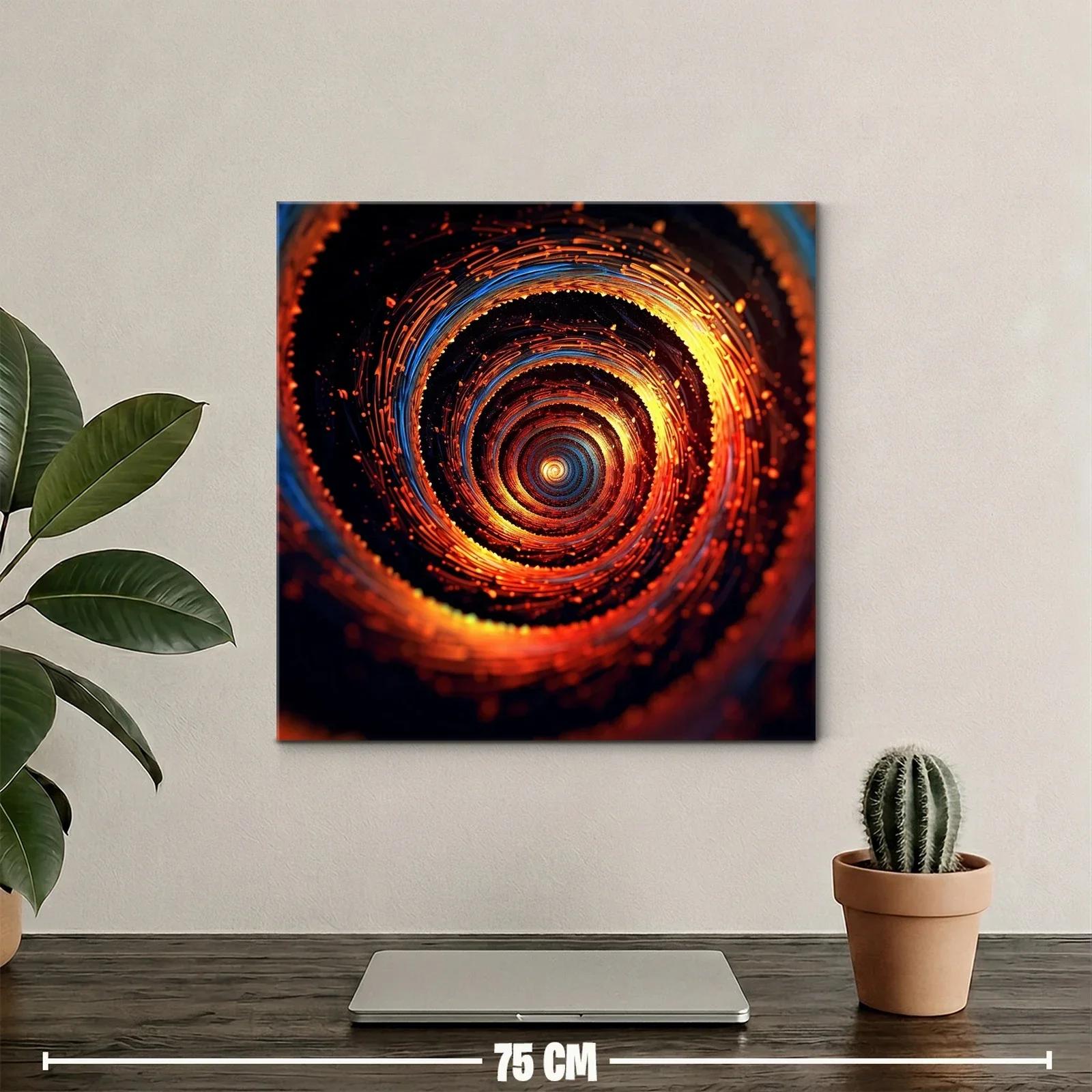 Arte abstracto espiral con vibrantes tonos cálidos y fríos — miniatura 2