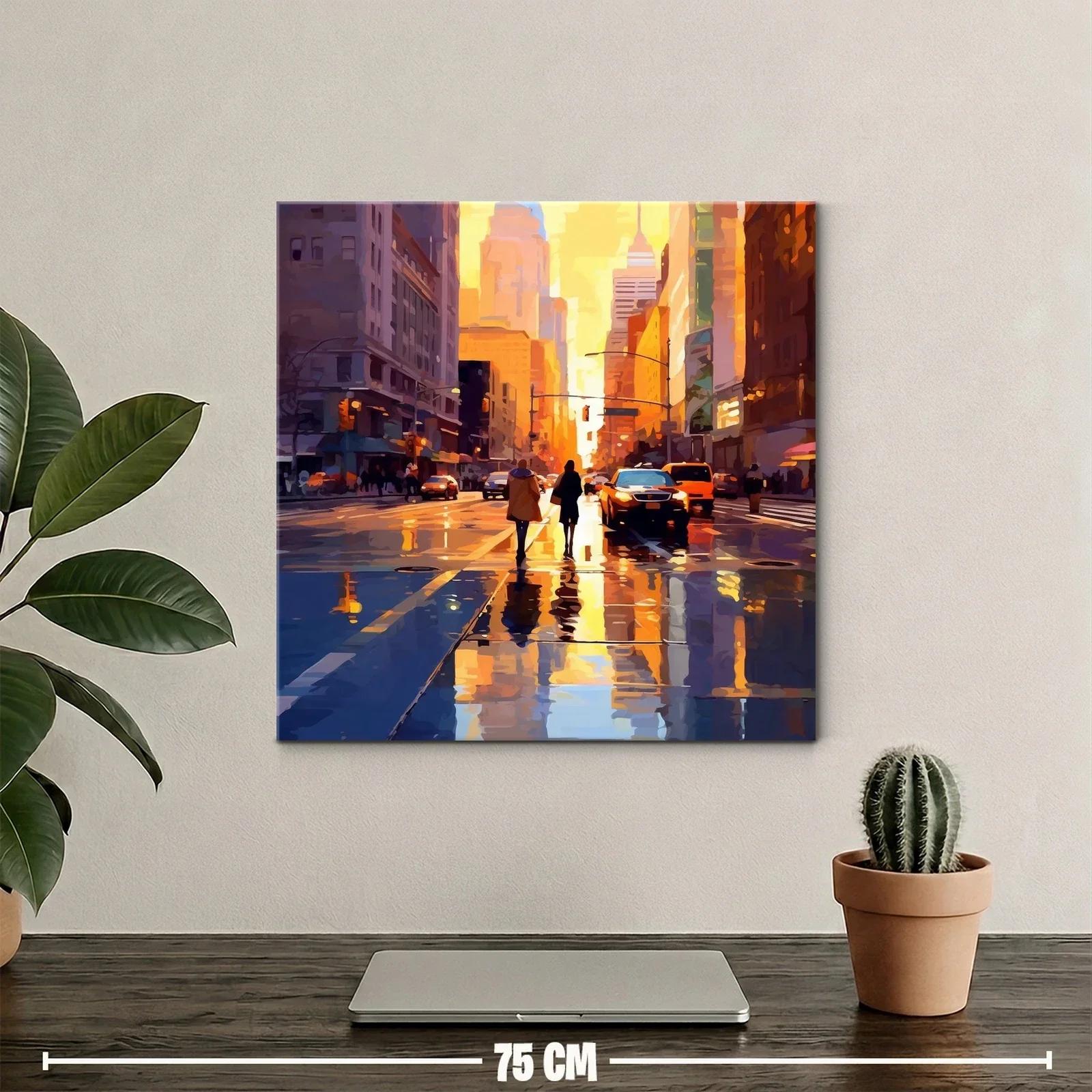 Atardecer urbano con reflejos dorados en la ciudad — miniatura 2
