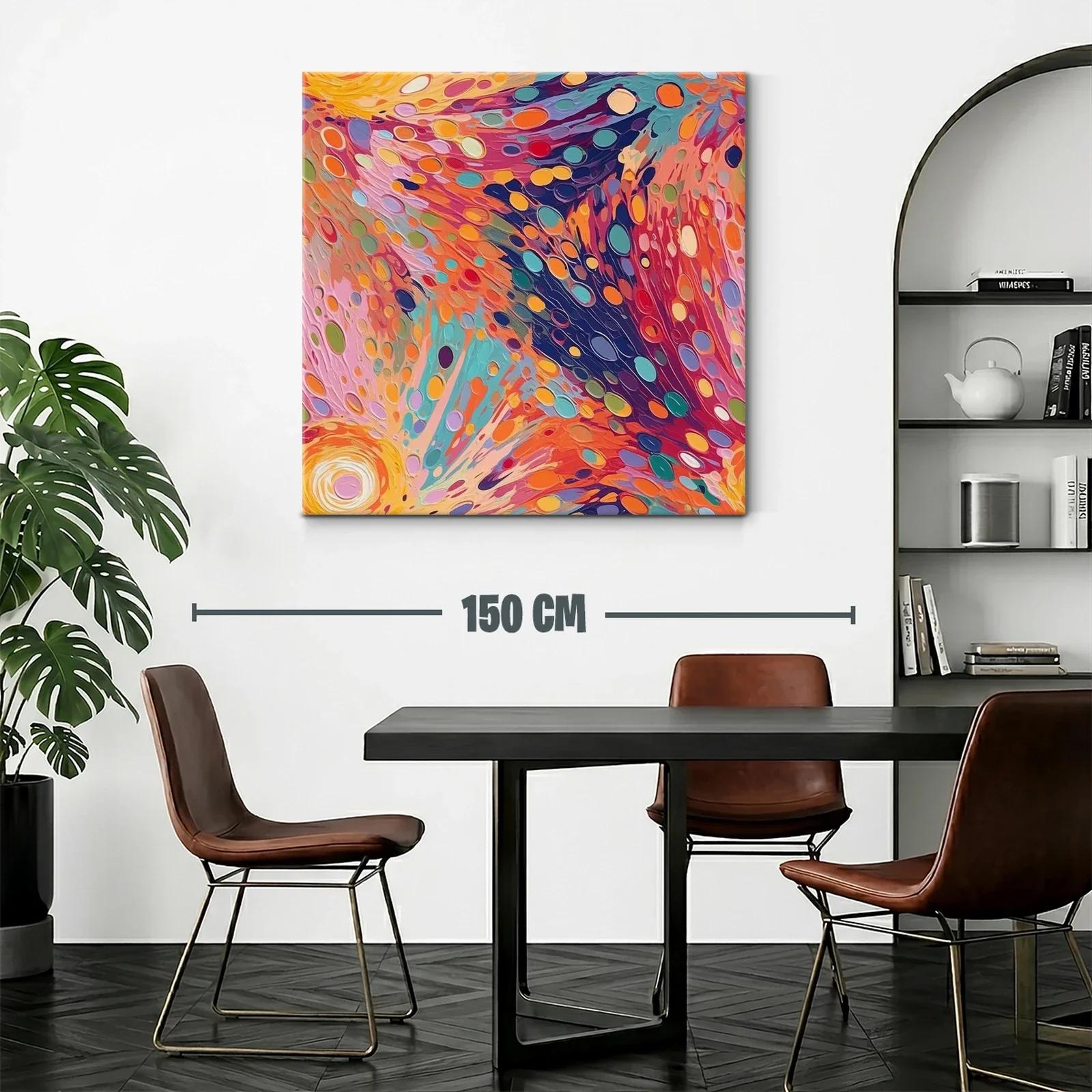 Cuadro vibrante con formas abstractas en tonos cálidos — miniatura 2