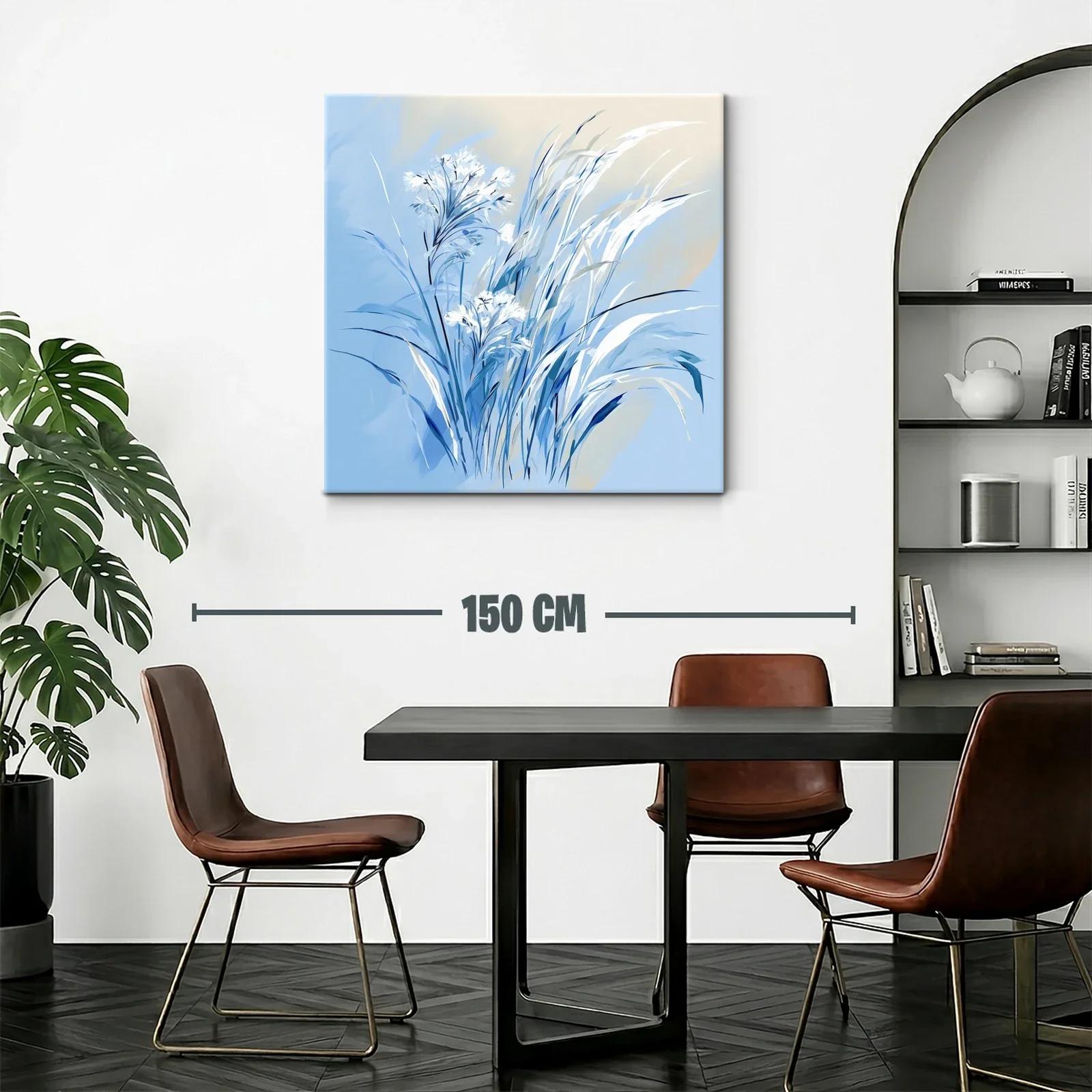 Delicada composición de flores y hojas en tonos azules — miniatura 2