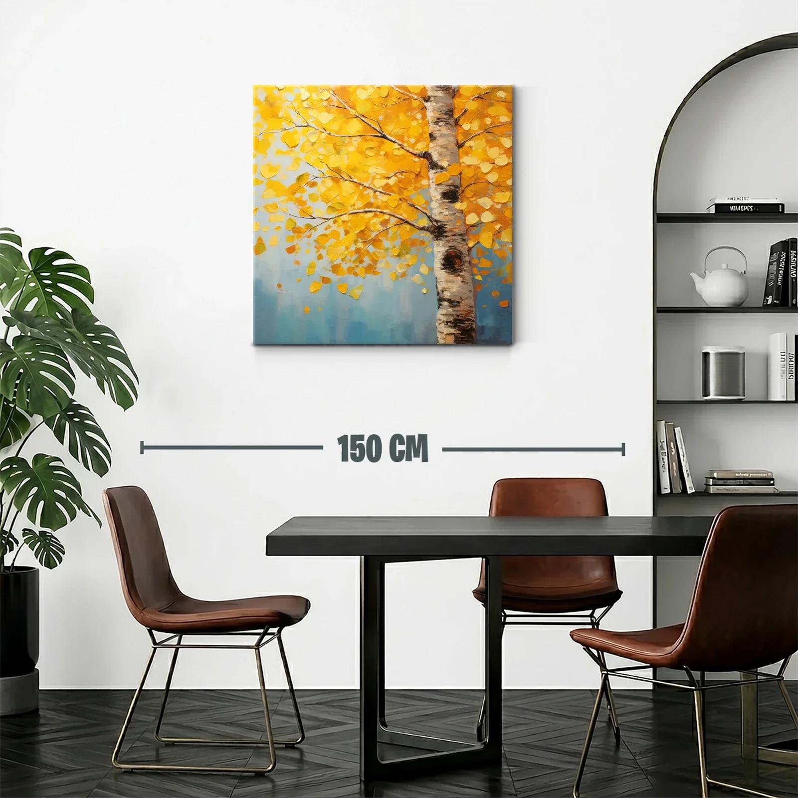 Cuadro árbol con hojas amarillas en otoño vibrante — miniatura 2