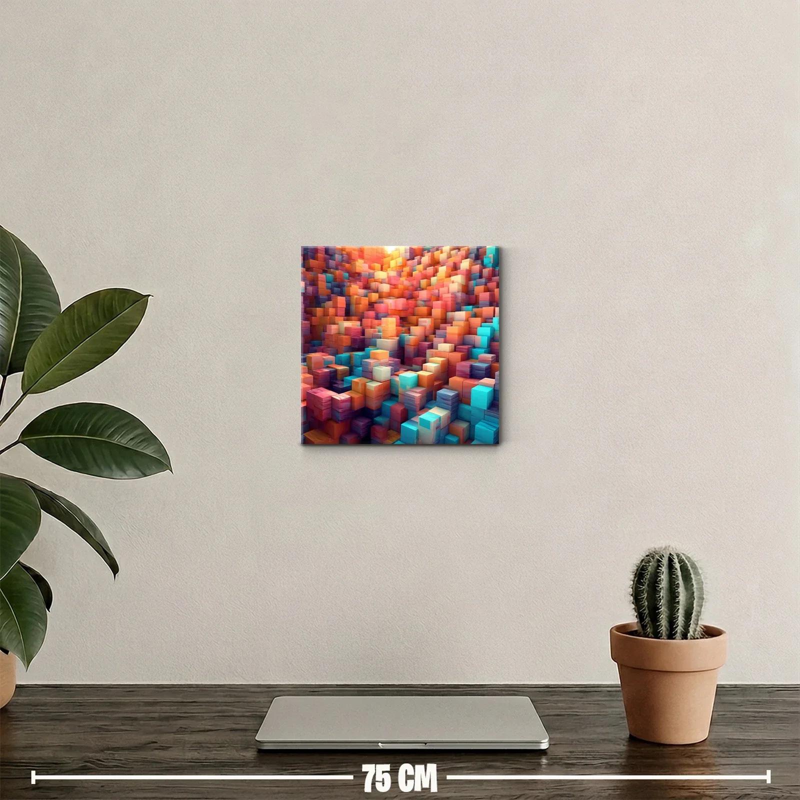 Composición vibrante con bloques en tonos cálidos y fríos — miniatura 2