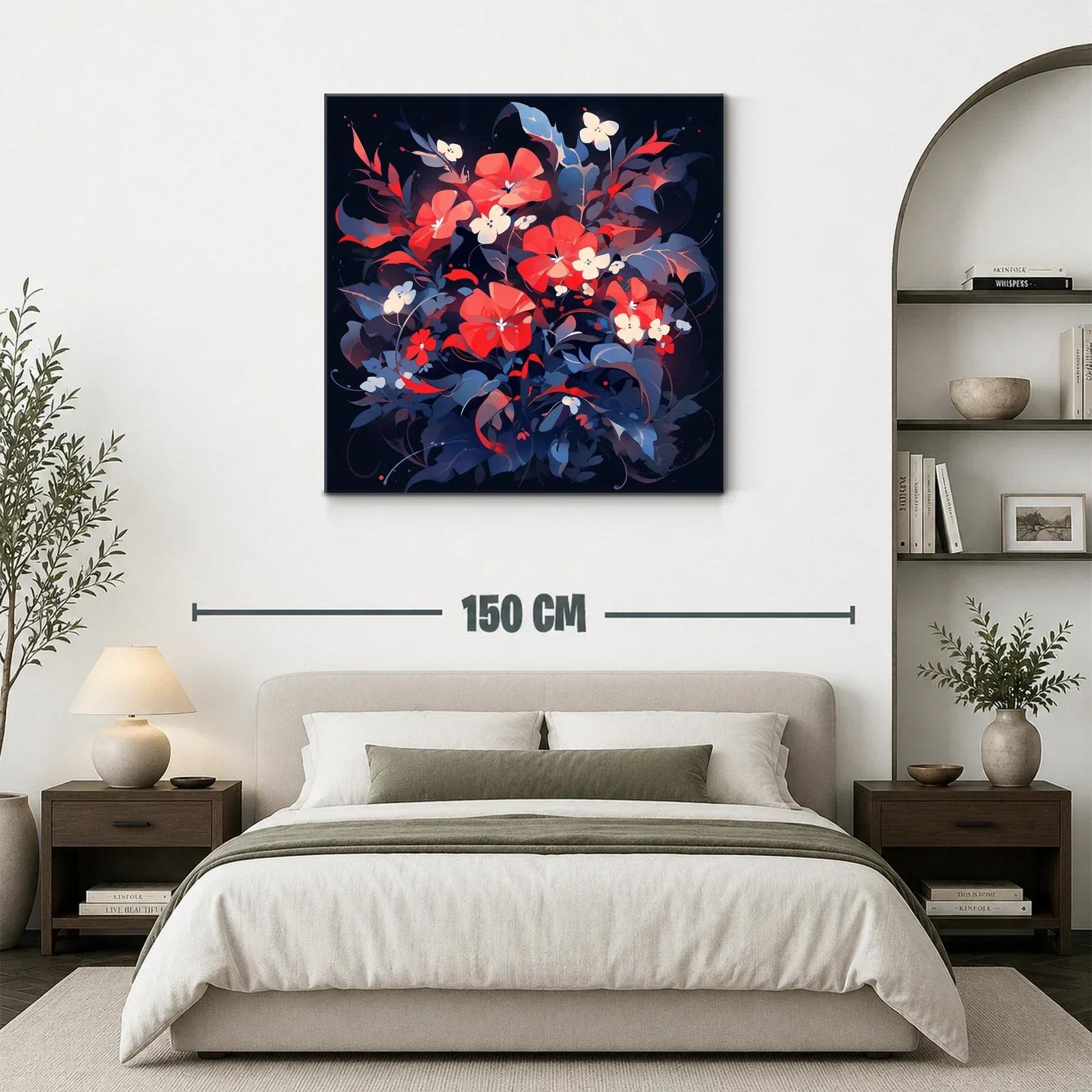 Flores vibrantes con tonos rojos y azules intensos — miniatura 3
