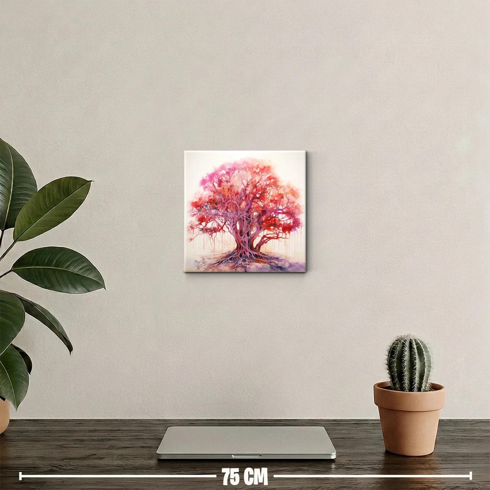 Árbol vibrante en tonos rojos y púrpuras llenos de vida — miniatura 2