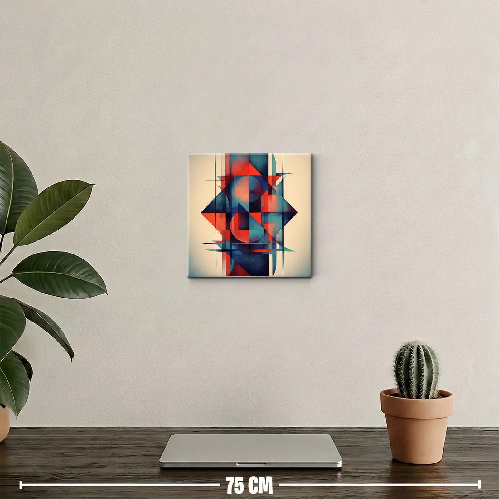 Composición geométrica vibrante en tonos rojo y azul — miniatura 2