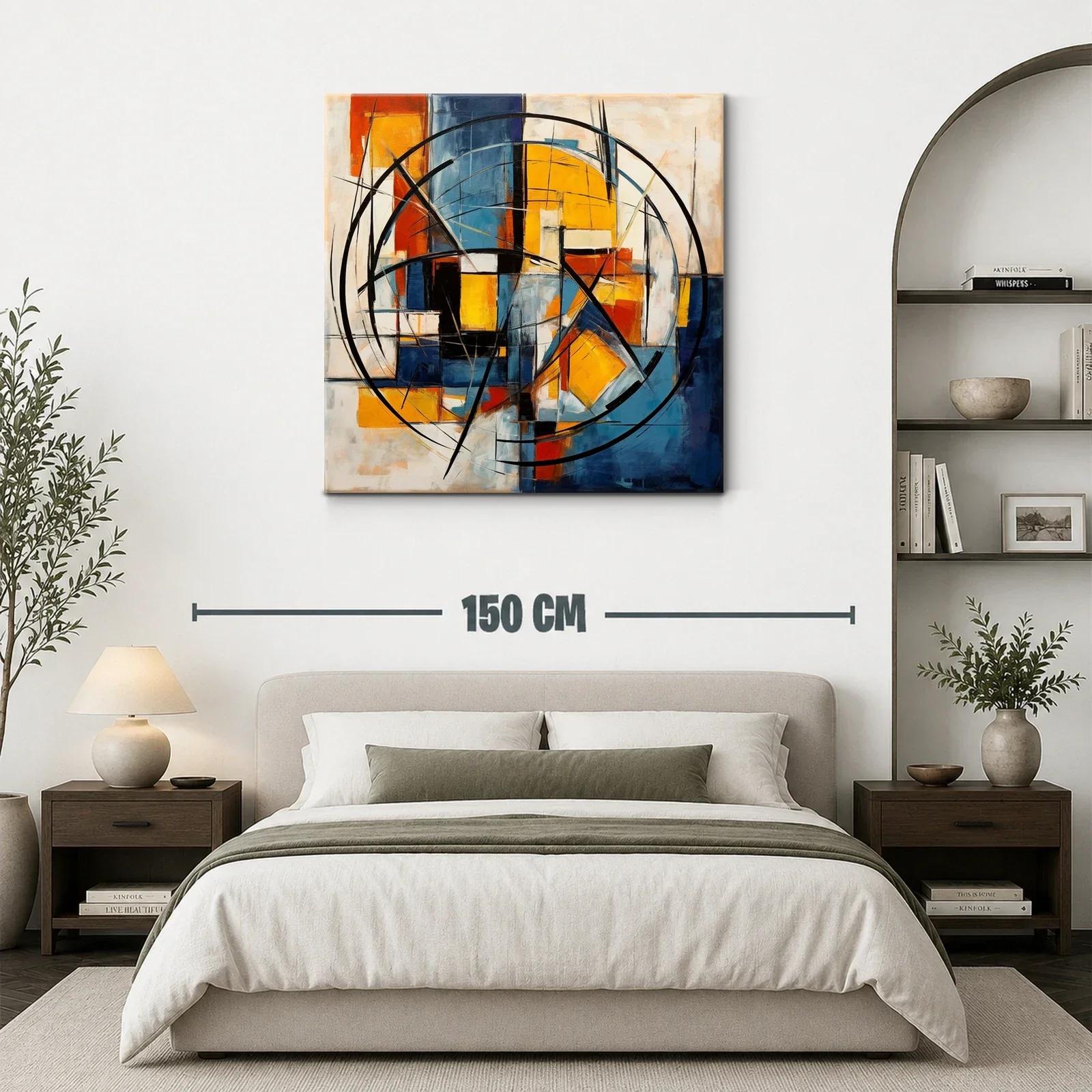 Composición abstracta en tonos cálidos y fríos equilibrados — miniatura 3