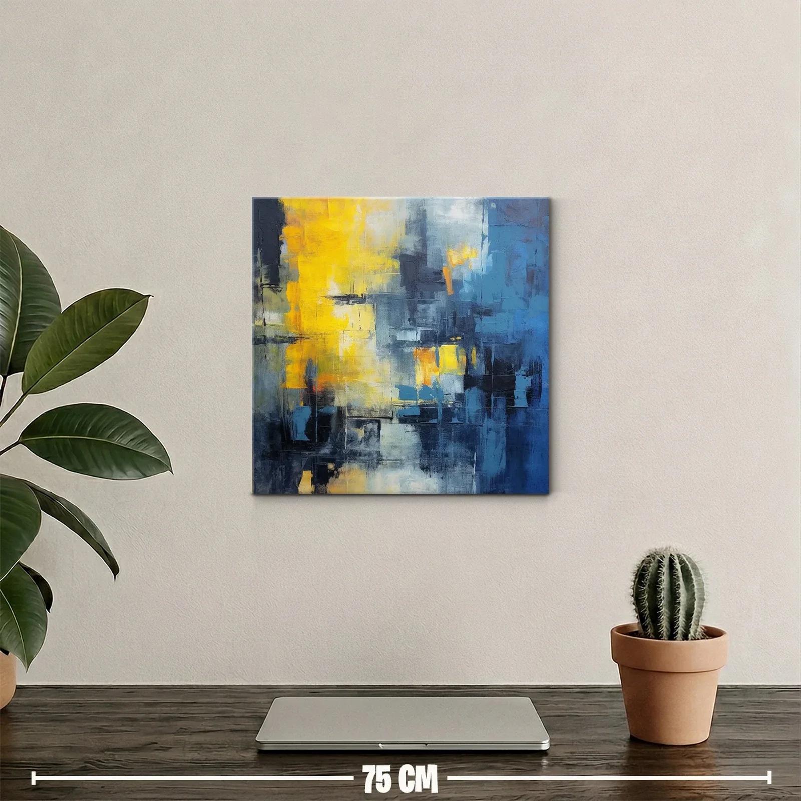 Abstracto vibrante con contrastes de azul y amarillo — miniatura 2