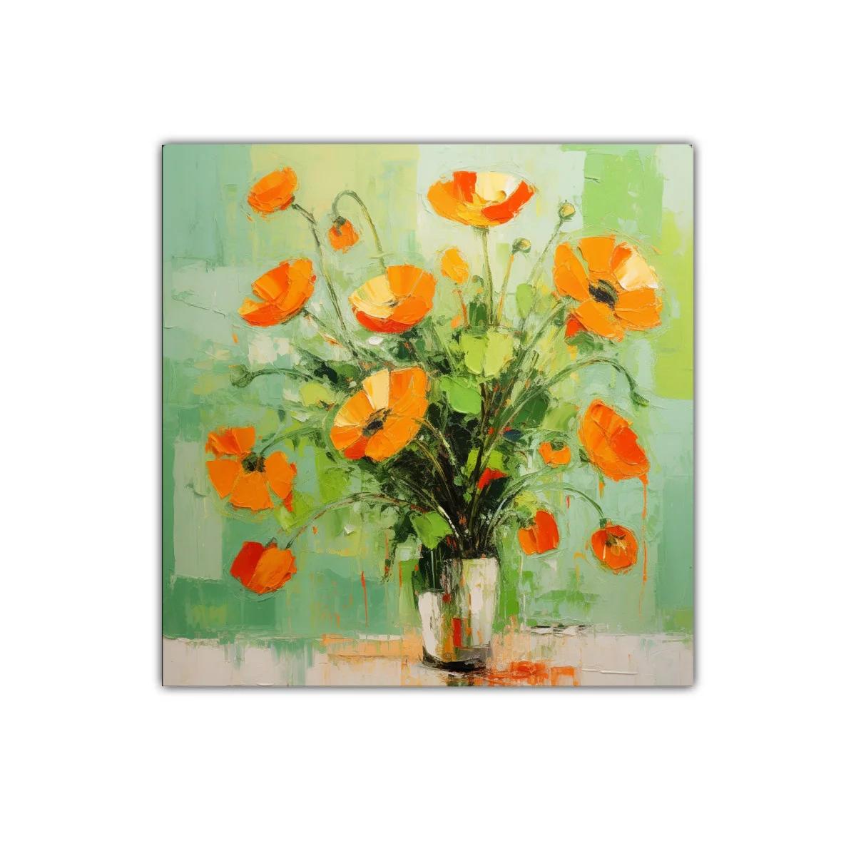 Cuadro decorativo con ramo de flores anaranjadas — imagen principal