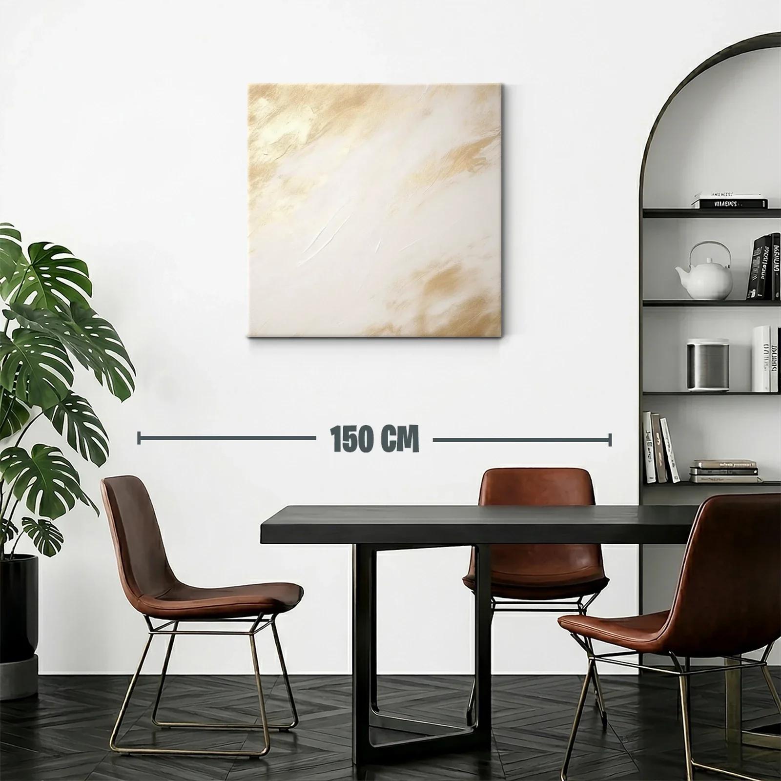 Cuadro abstracto en tonos beige y crema cálidos — miniatura 2