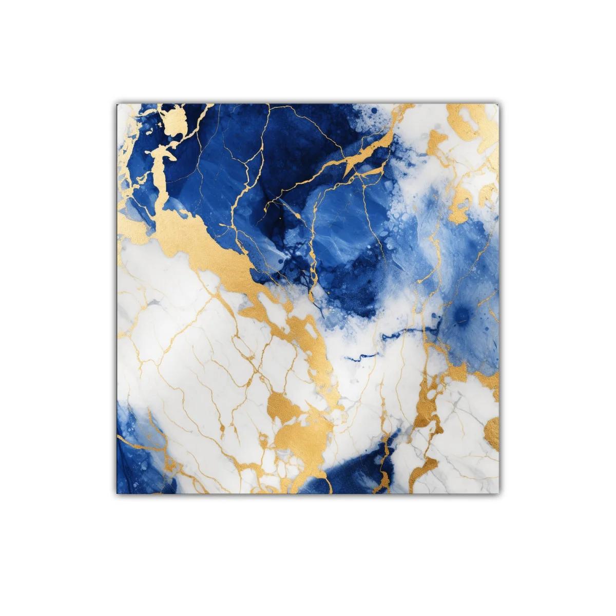 Arte abstracto en azul y dorado para decoración elegante — imagen principal