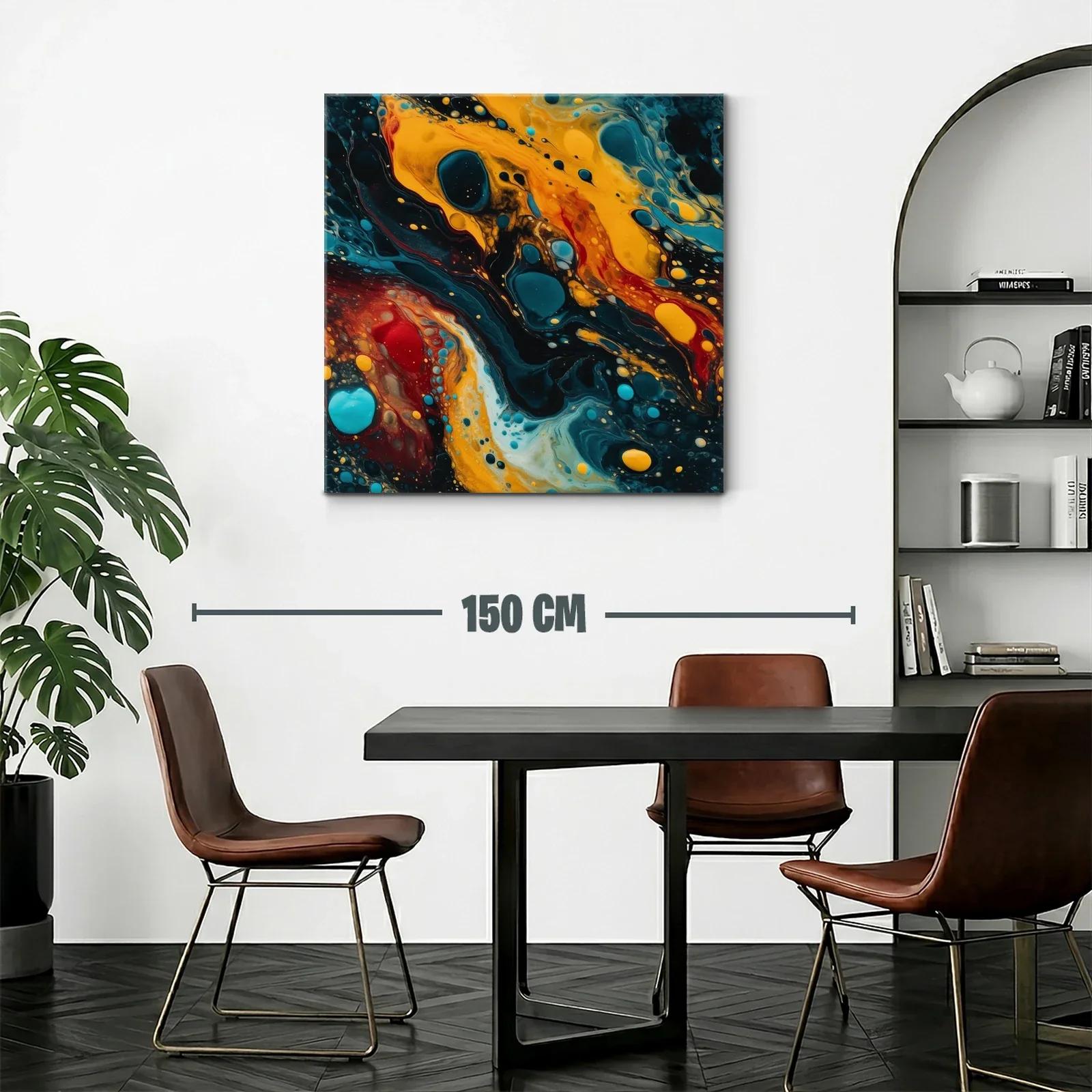 Arte abstracto con vibrantes tonos cálidos y fríos — miniatura 2