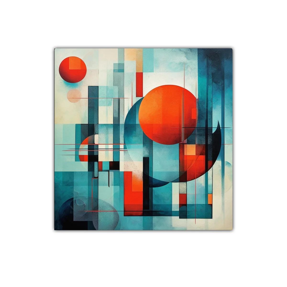 Composición geométrica con círculos y rectángulos vibrantes — imagen principal