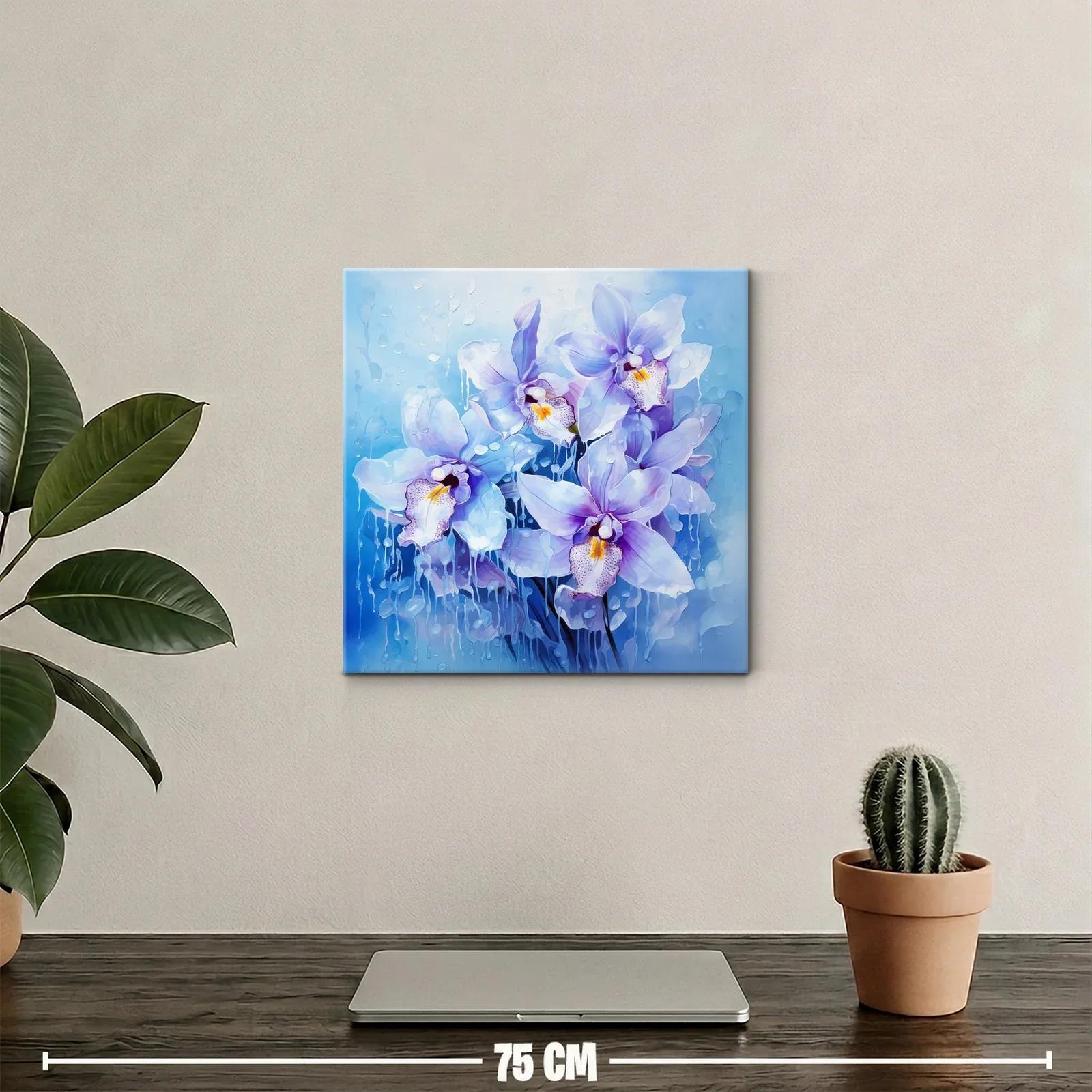 Orquídeas azules delicadas con efecto acuarela — miniatura 2