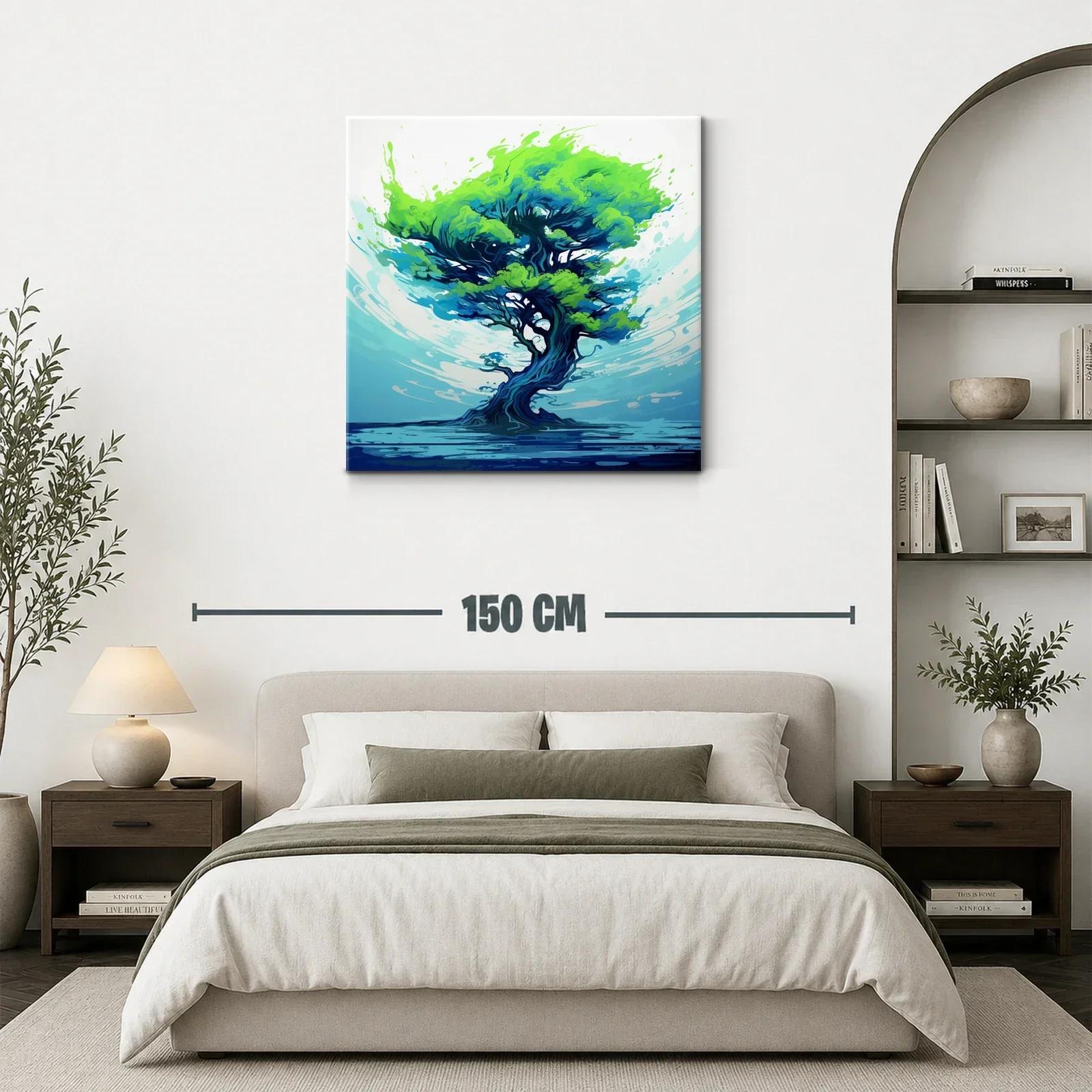 Árbol vibrante con tonos azules y verdes impactantes — miniatura 3