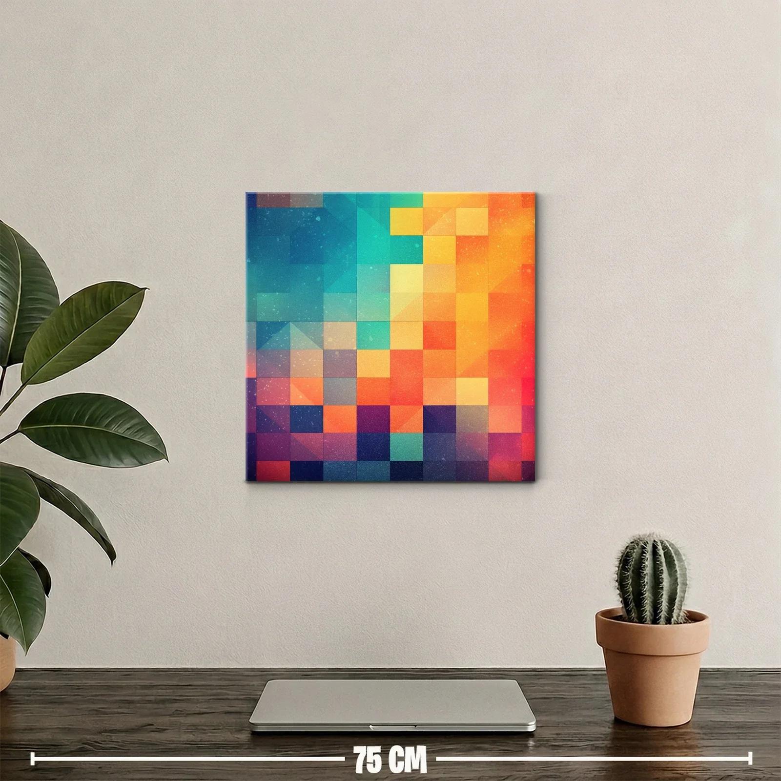 Composición geométrica en tonos cálidos y fríos vibrantes — miniatura 2