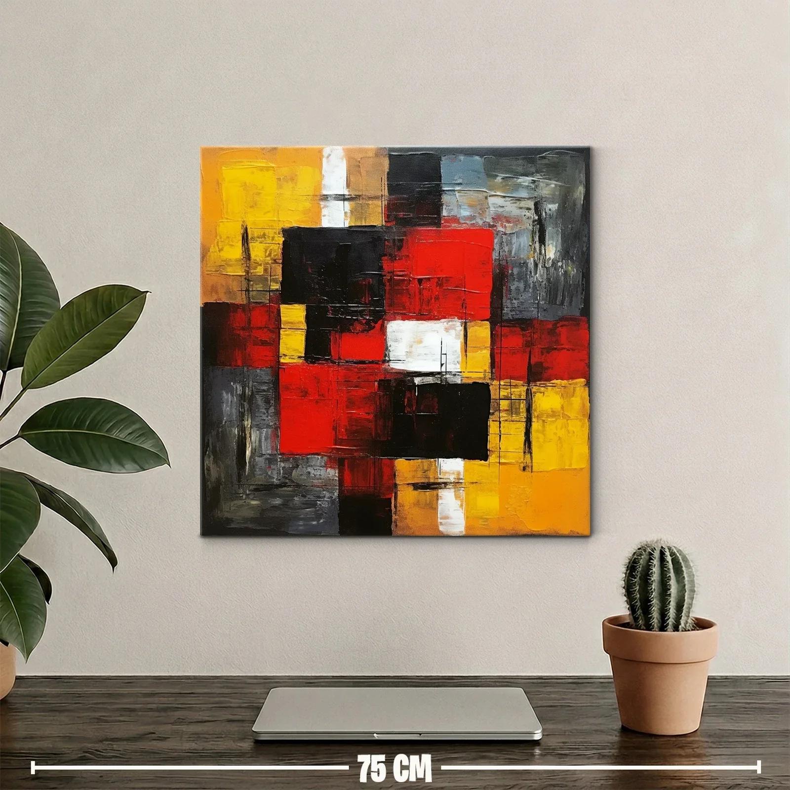 Composición abstracta con tonos intensos rojos y amarillos — miniatura 2