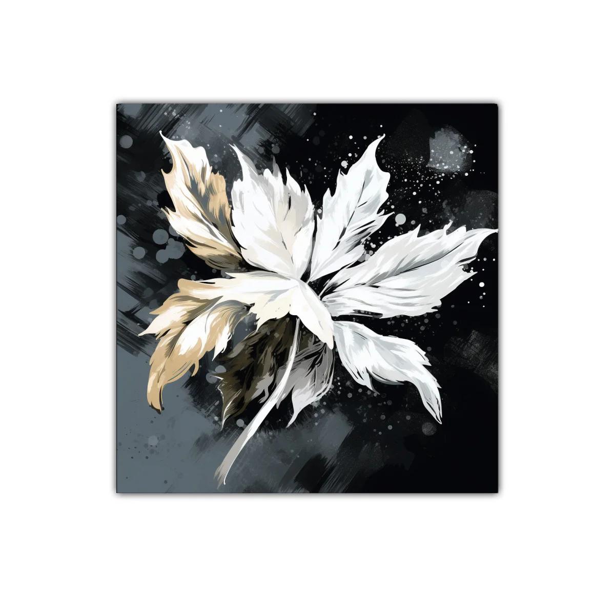 Flor abstracta en tonos neutros y contraste oscuro — imagen principal