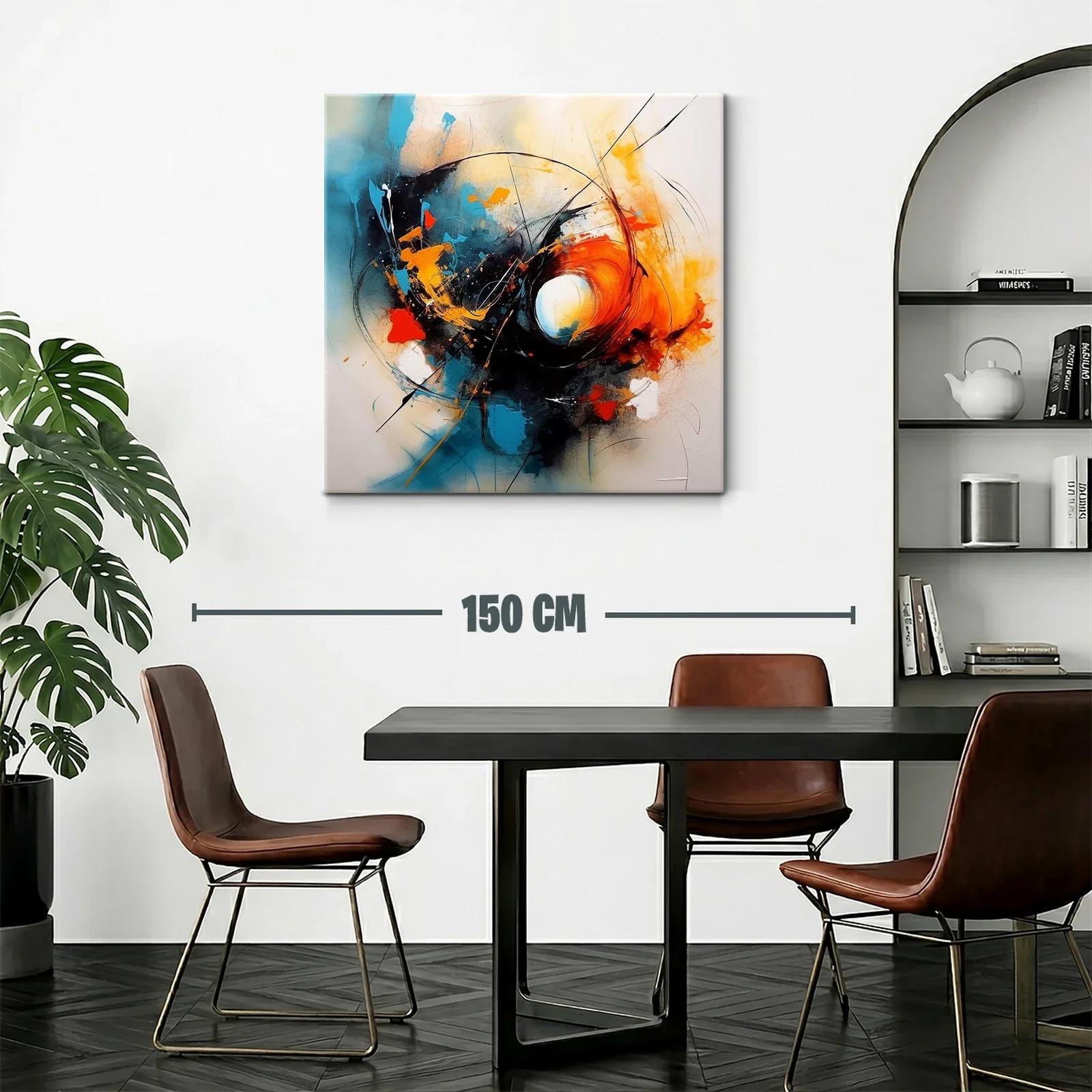 Cuadro abstracto con vibrantes tonos contrastantes y energía dinámica — miniatura 2