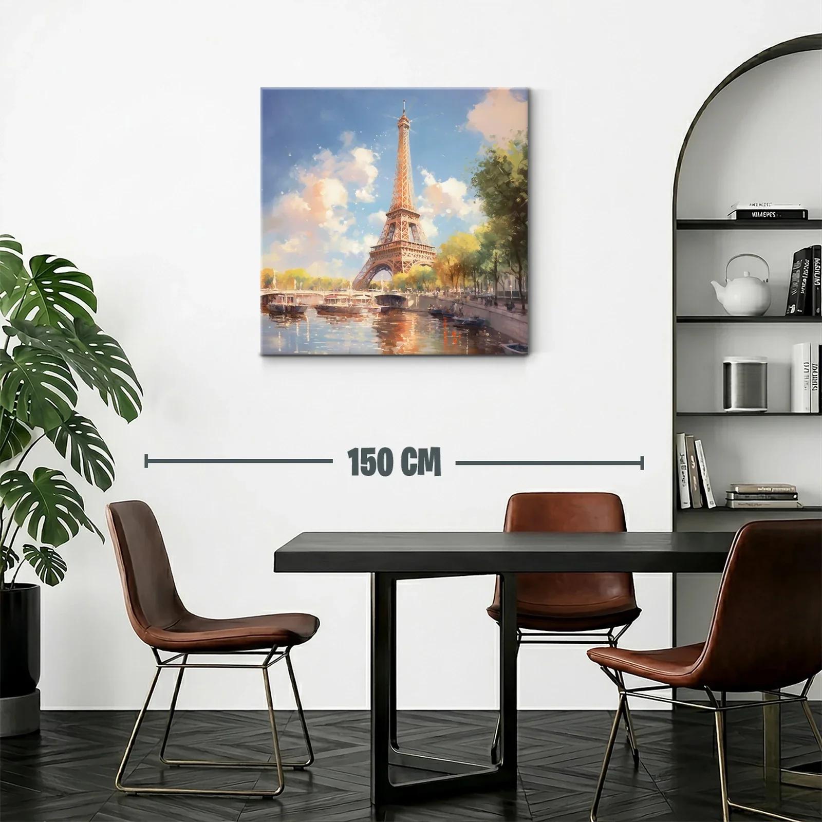Encanto parisino con vista sobre el río y la torre Eiffel — miniatura 2