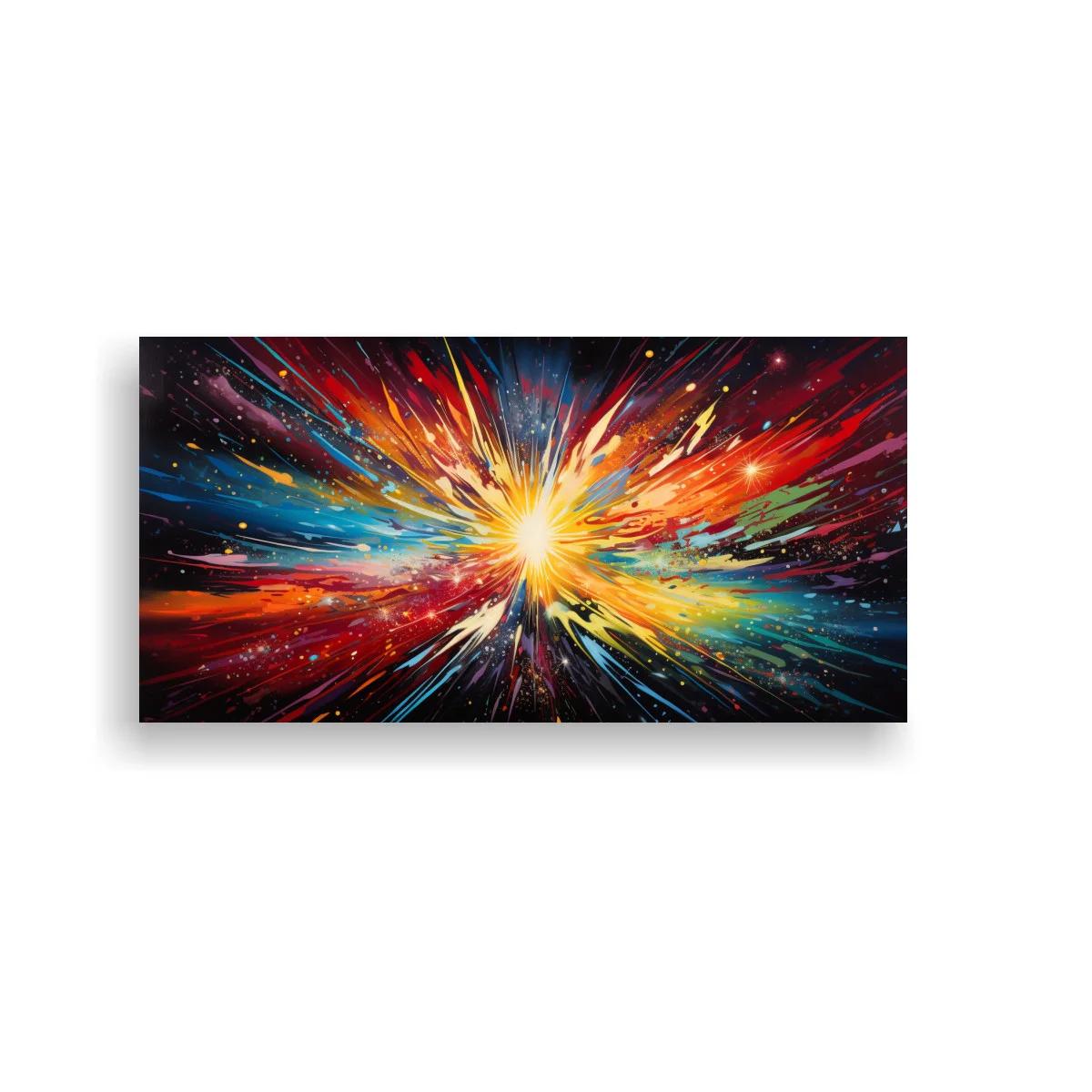 Cuadro explosión de color con estallido luminoso