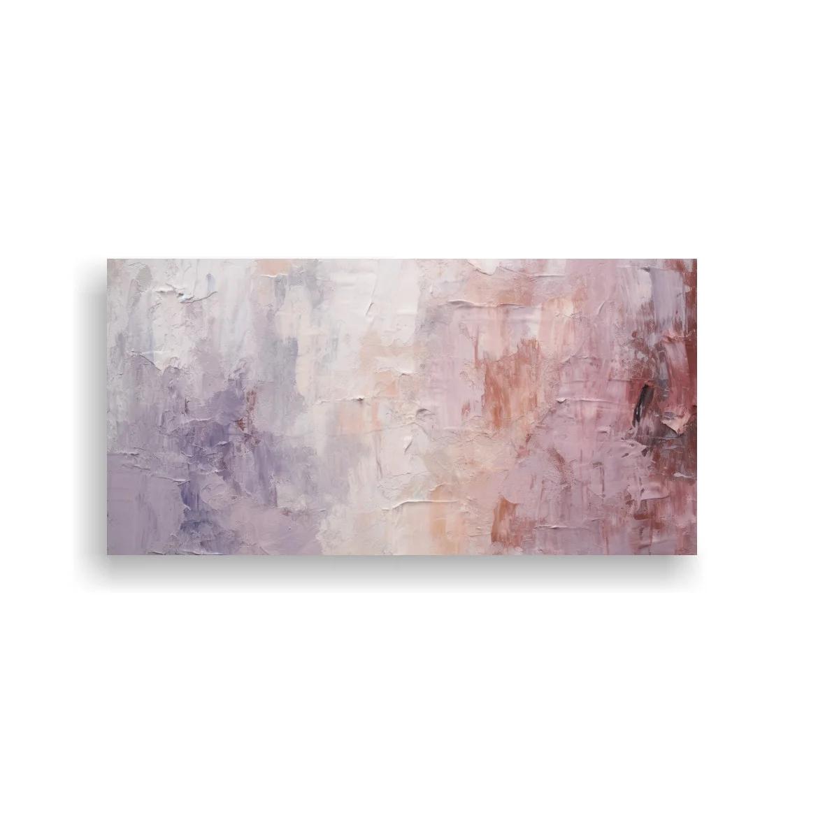 Cuadro abstracción malva y rosa con textura irregular