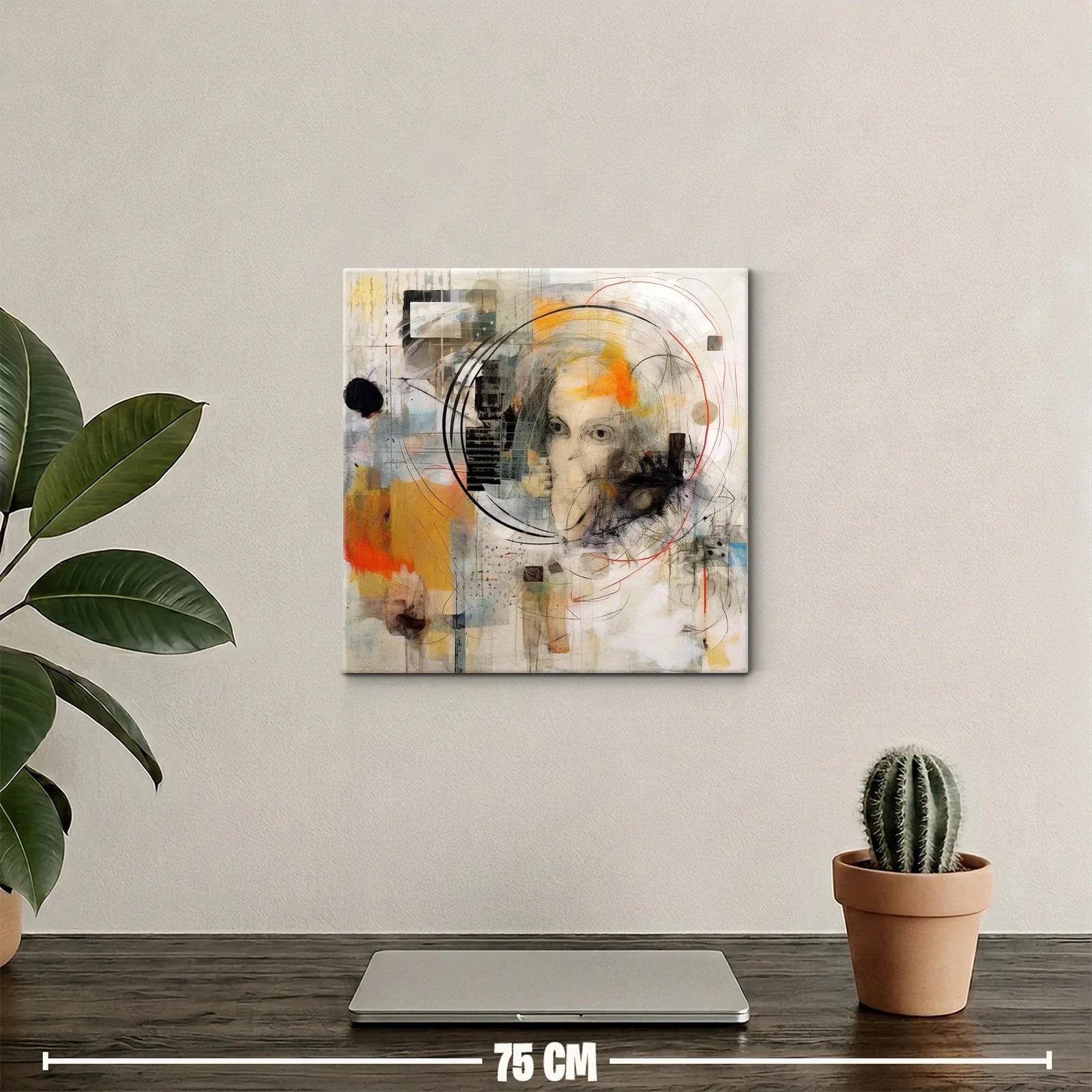 Retrato abstracto con círculos y tonos cálidos — miniatura 2