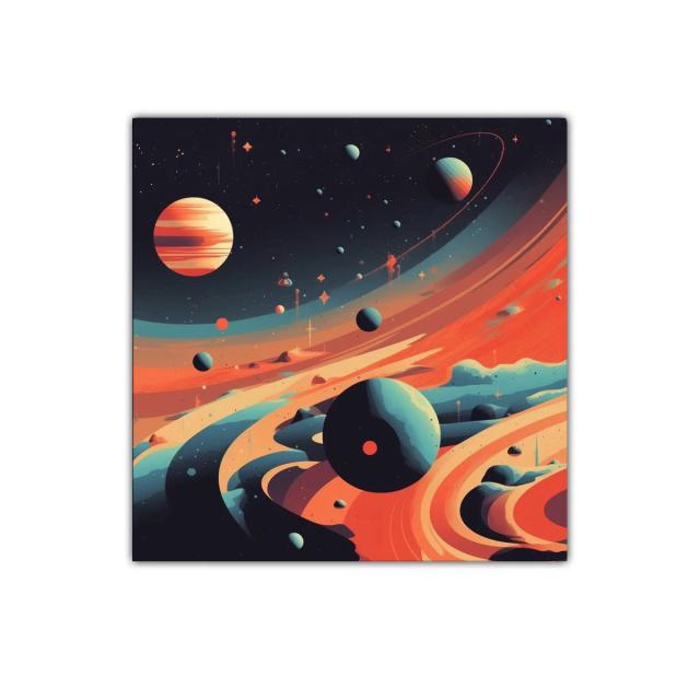 Explosión de colores en universo surrealista cósmico