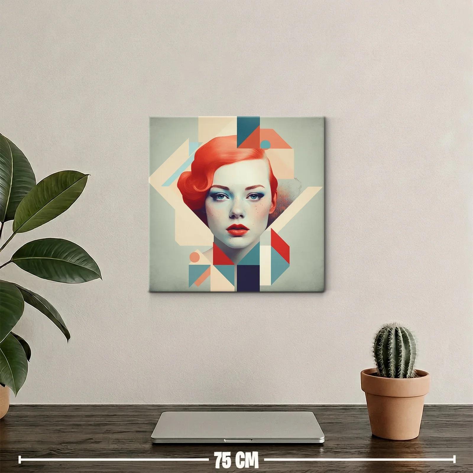 Retrato femenino con geometría y tonos vibrantes — miniatura 2
