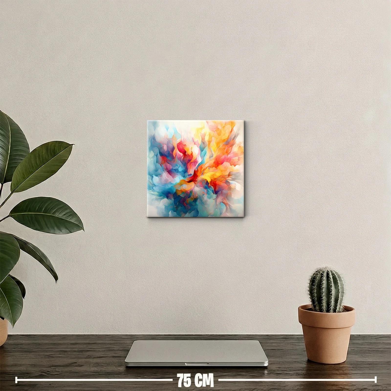 Composición abstracta en vibrantes tonos cálidos y fríos — miniatura 2