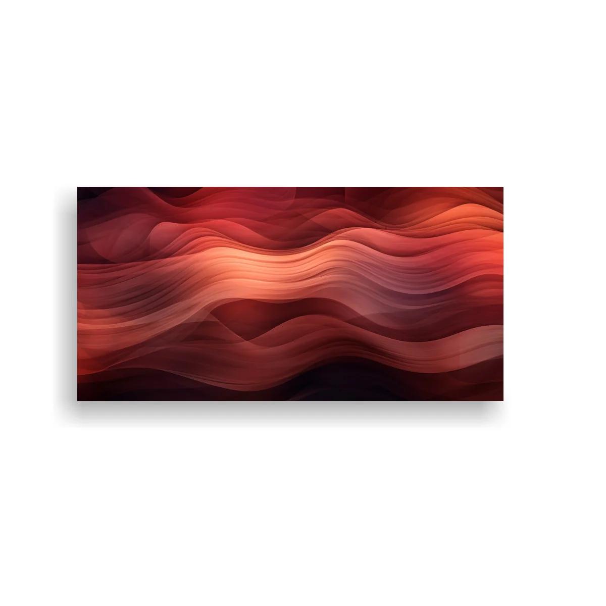 Cuadro ondas de luz ondulantes en velos rojizos