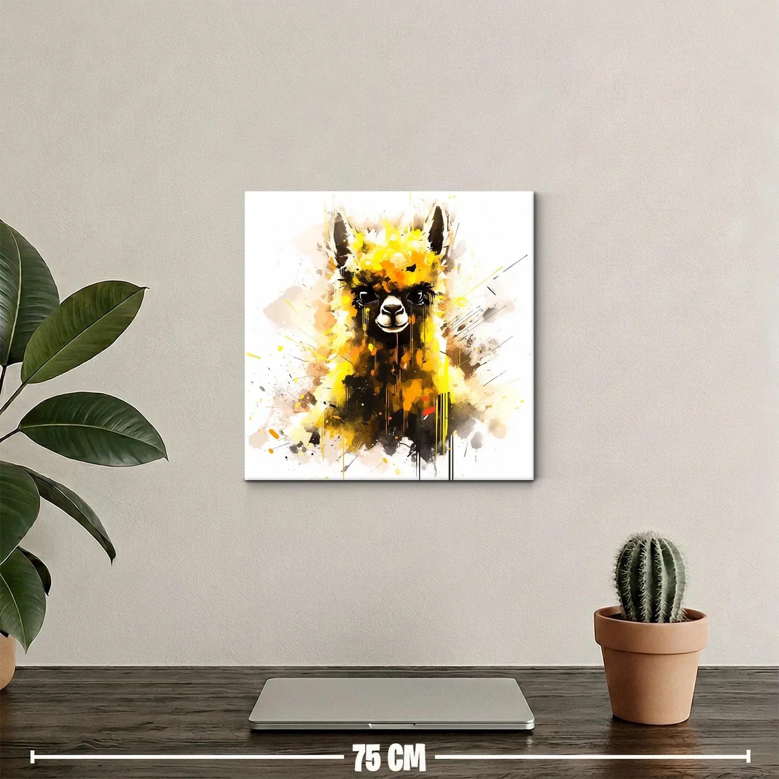 Retrato vibrante de llama con toques de amarillo y negro — miniatura 2