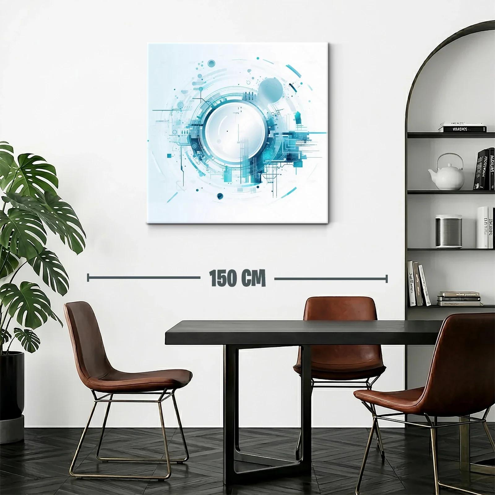 Diseño abstracto circular en tonos azules y blancos — miniatura 2