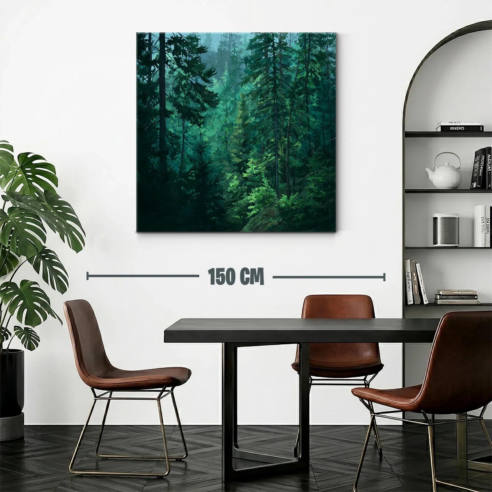 Bosque frondoso en tonos verdes y azules concentrados — miniatura 2