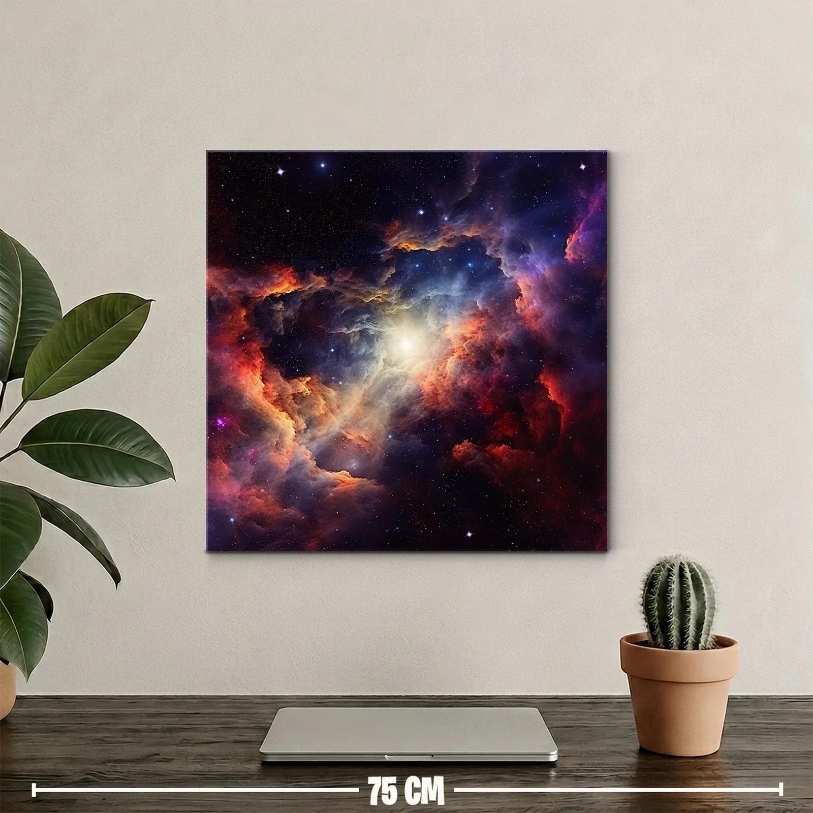 Cuadro nebulosa cósmica con vibrantes tonos cálidos y fríos — miniatura 2