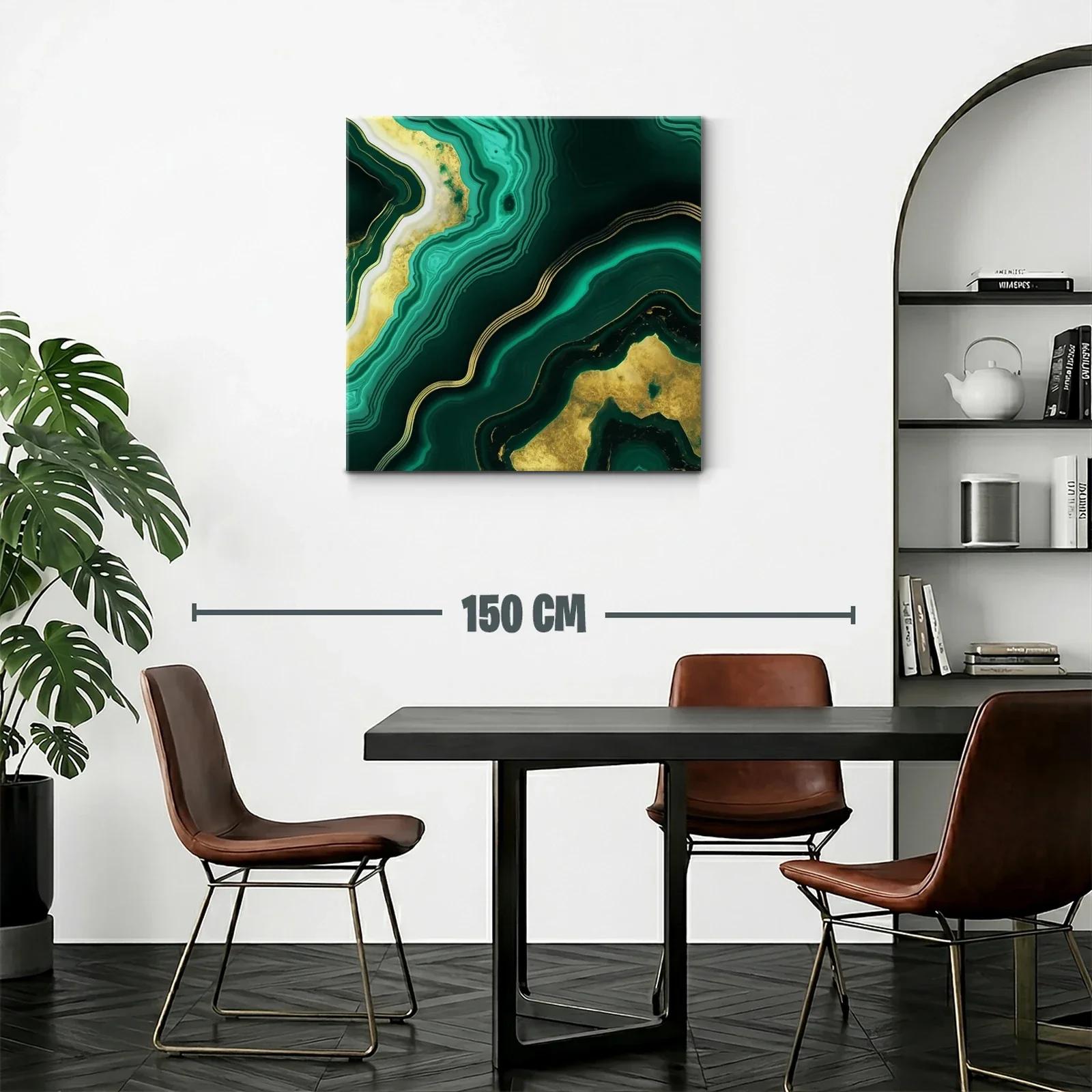 Diseño abstracto tonos verdes con detalles dorados elegantes — miniatura 2