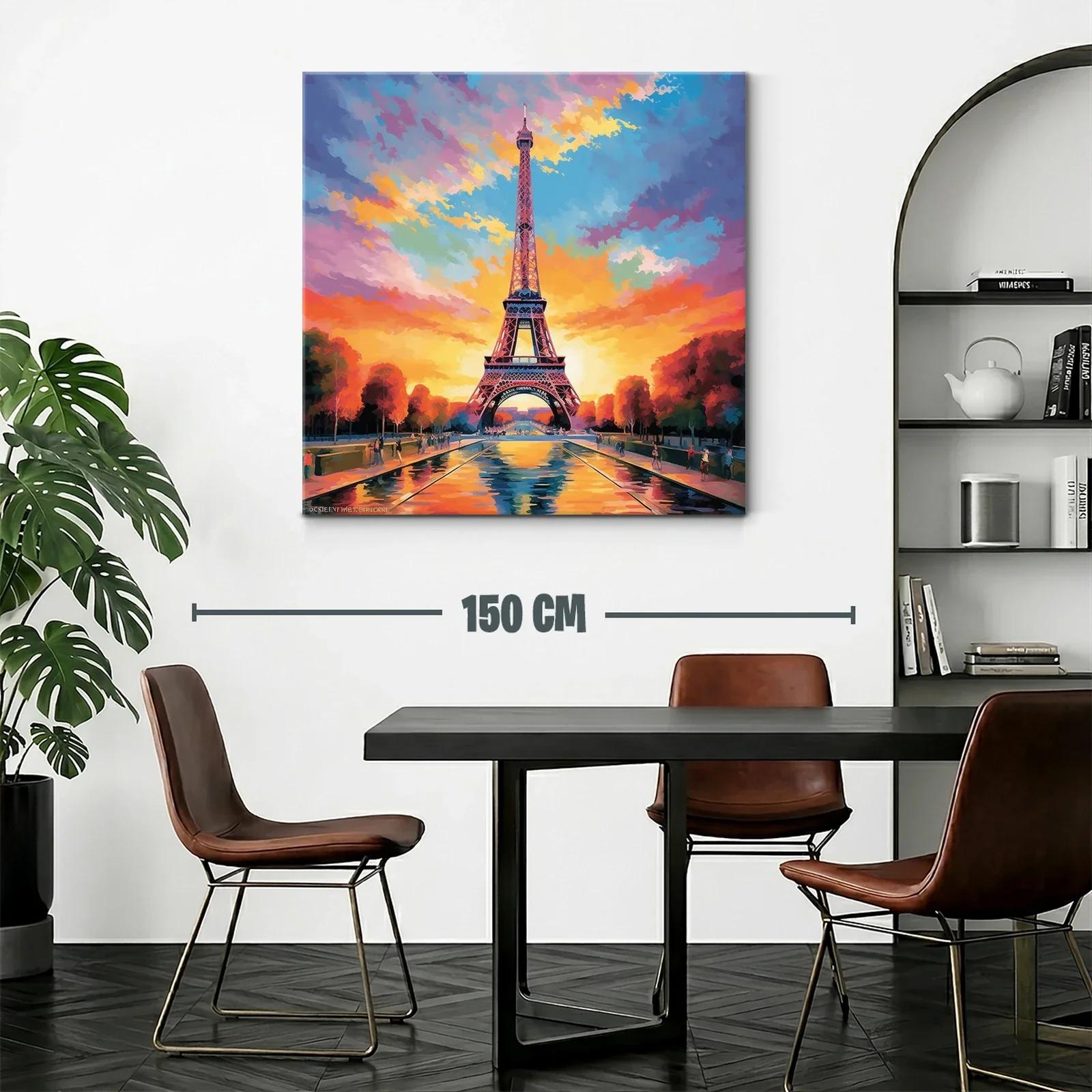 Atardecer vibrante en la torre de París — miniatura 2