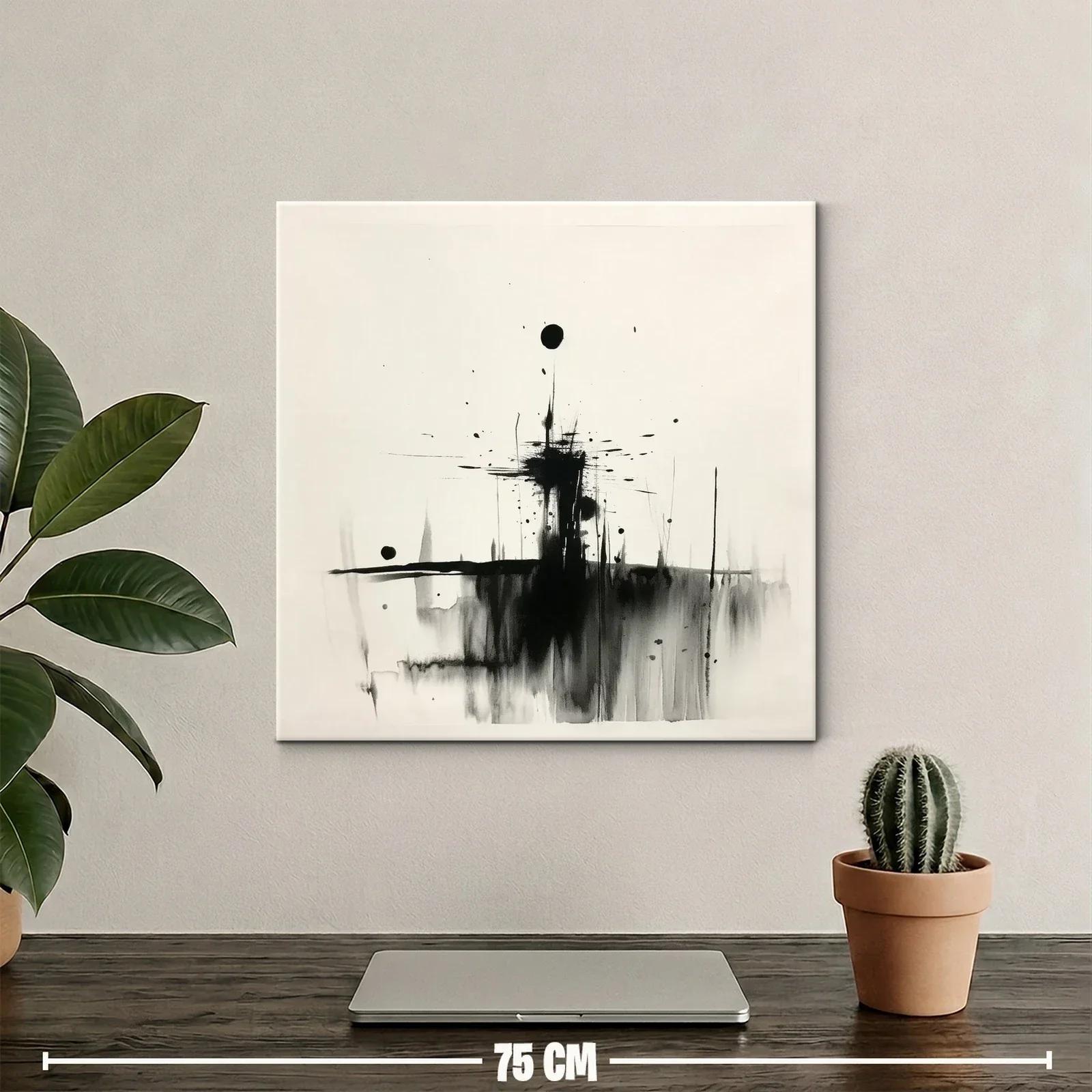 Composición abstracta en blanco y negro contemporánea — miniatura 2