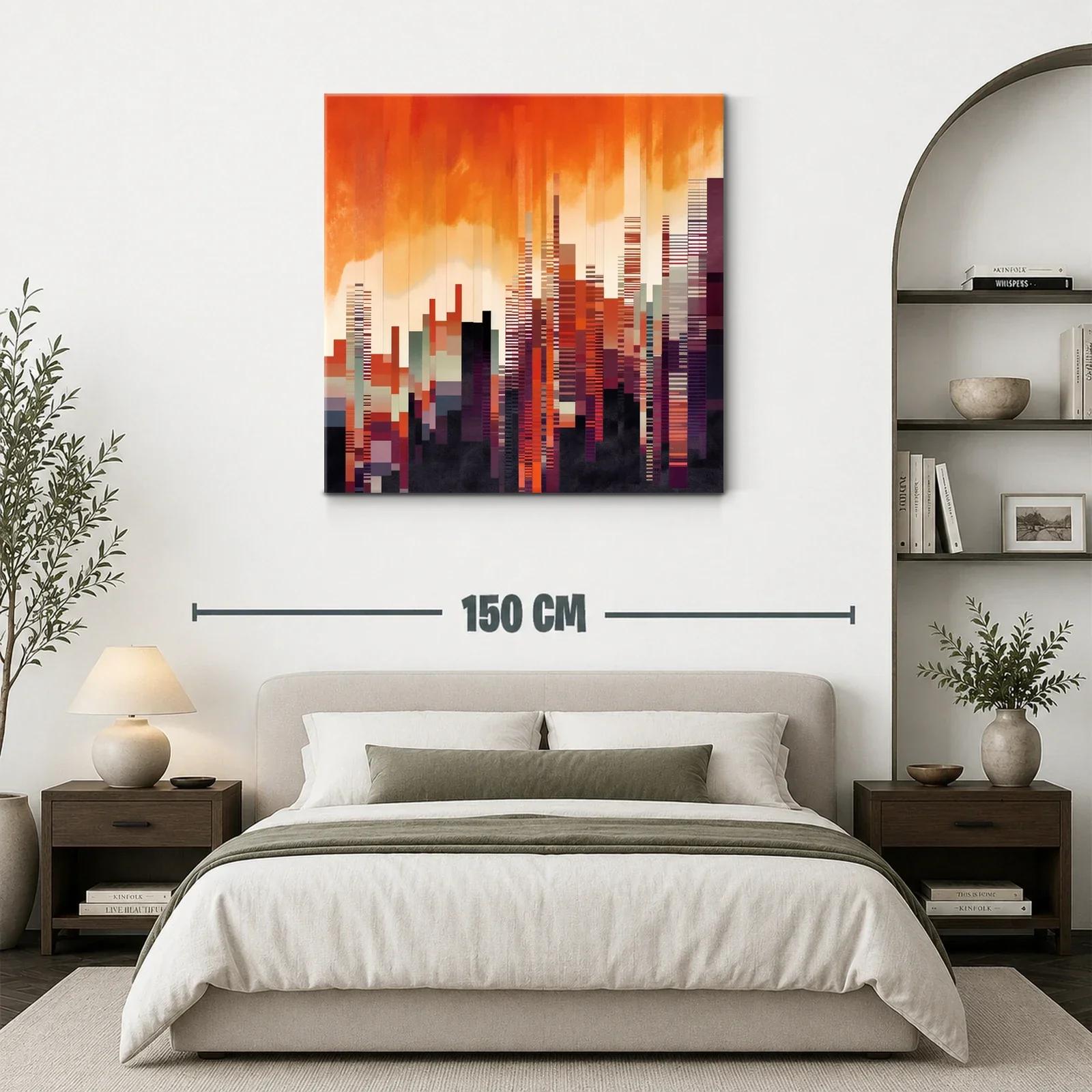 Ciudad abstracta al atardecer vibrante y geométrica — miniatura 3